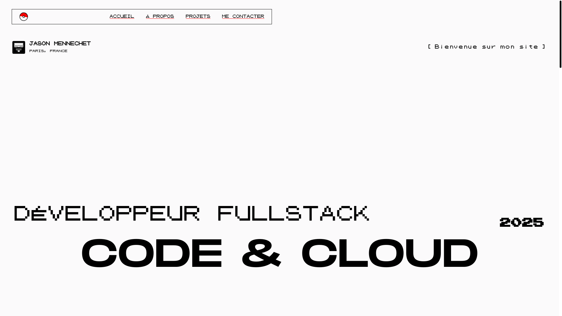 website screenshot of https://jasonmennechet.dev/