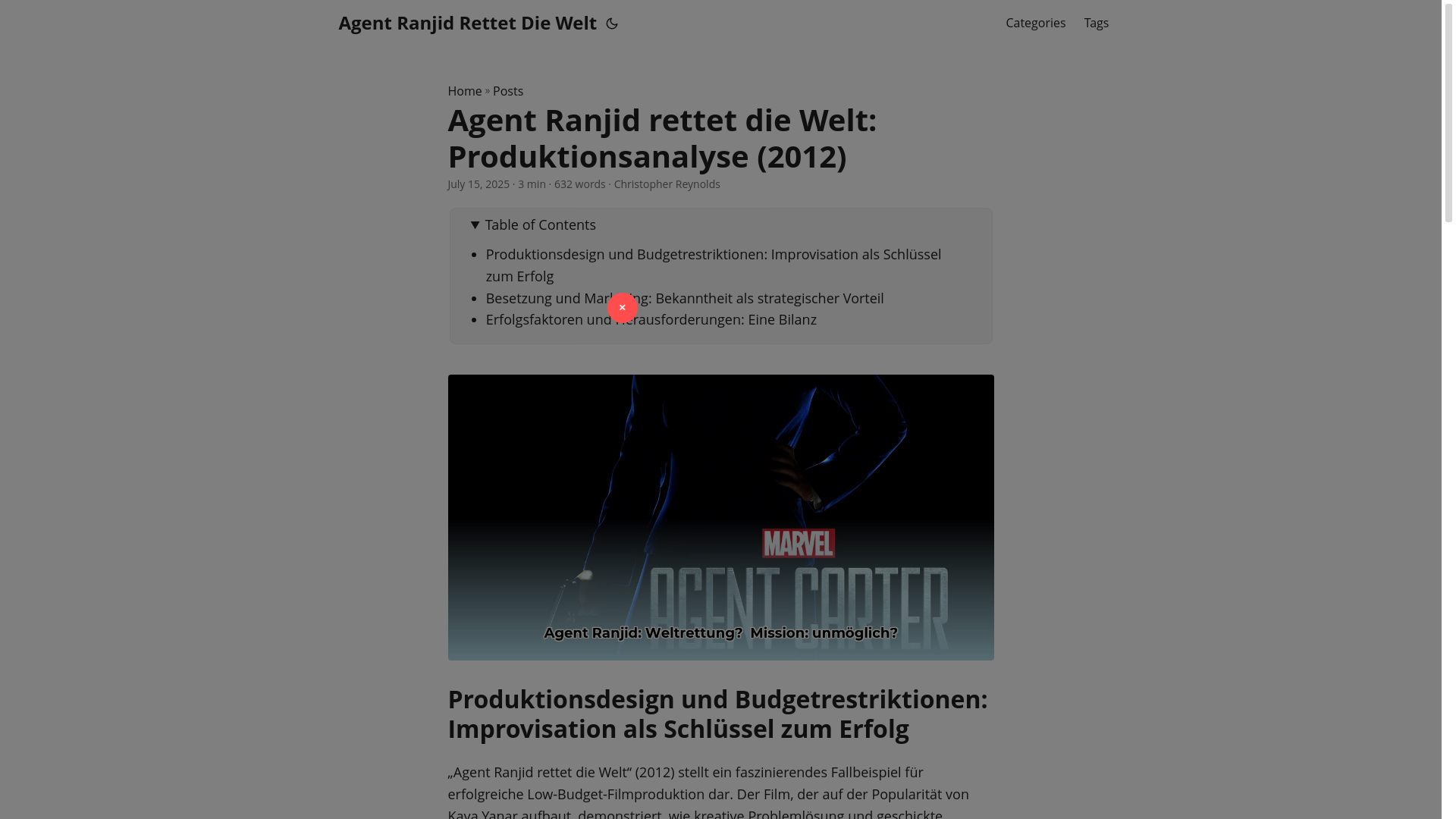 website screenshot of https://agent-ranjid-rettet-die-welt.pages.dev/