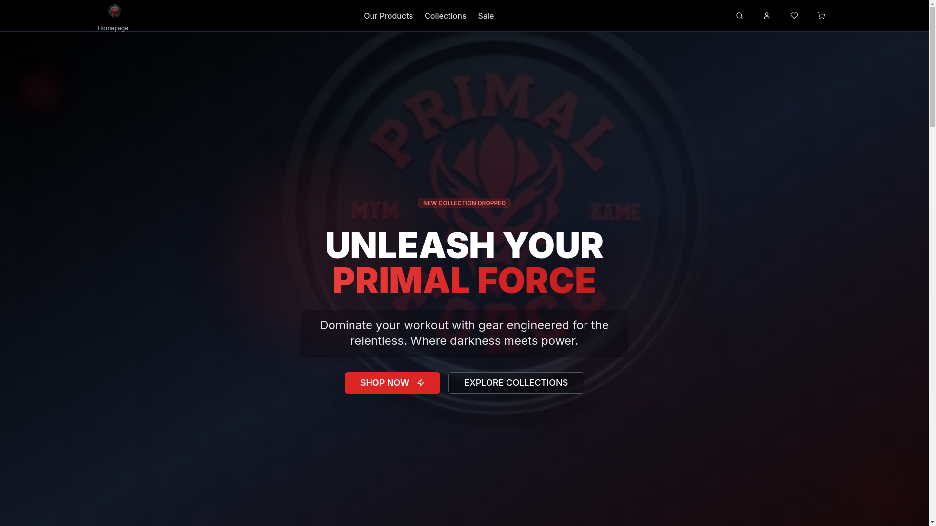 website screenshot of https://primalforce.link/
