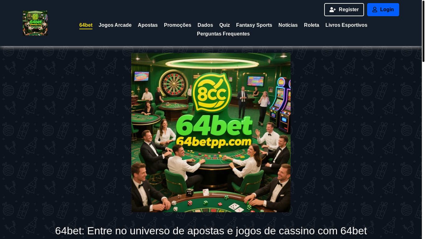 website screenshot of https://64betpp.com/