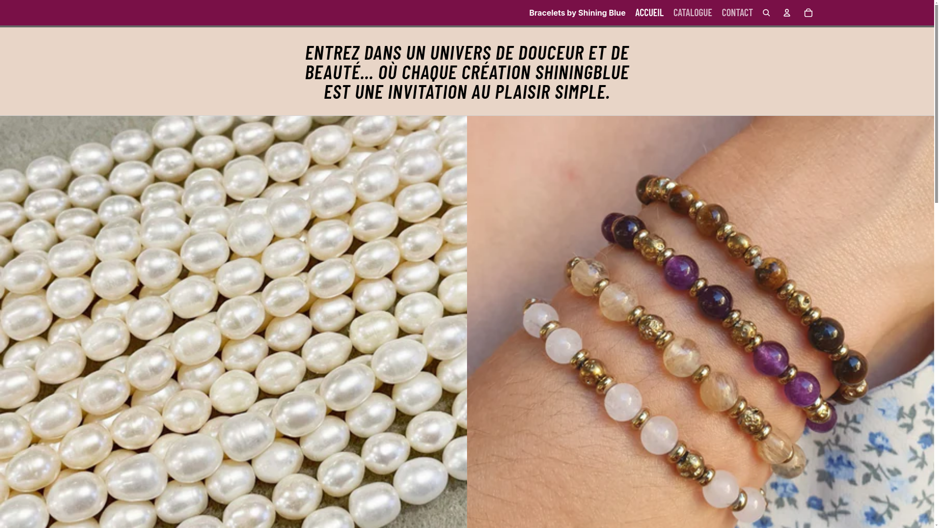 website screenshot of https://braceletsbyshiningblue.com/