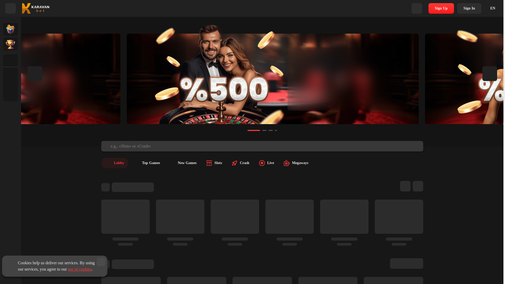 website screenshot of https://karavan-bet.net/