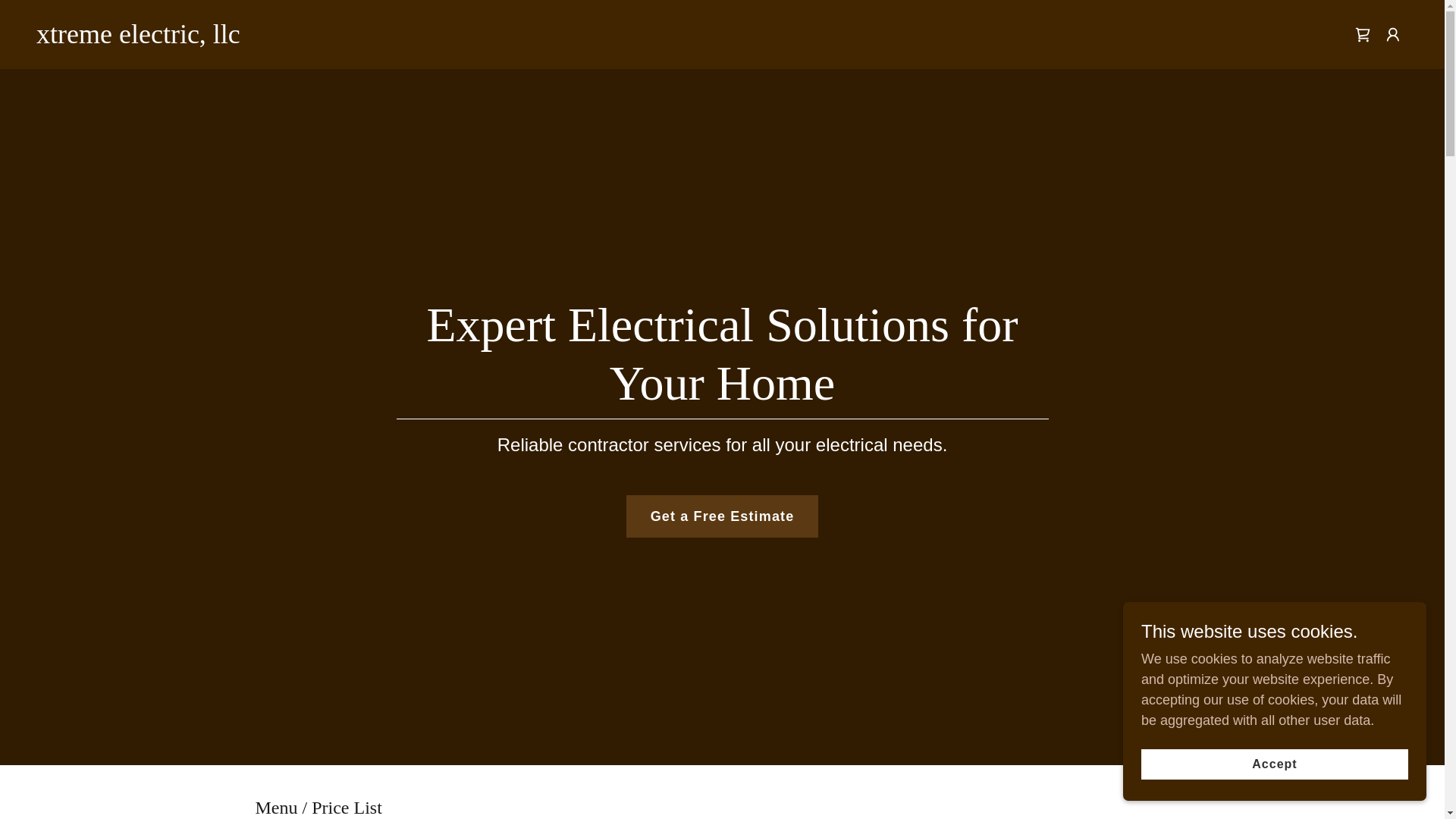 website screenshot of https://xtreme-electric.llc/