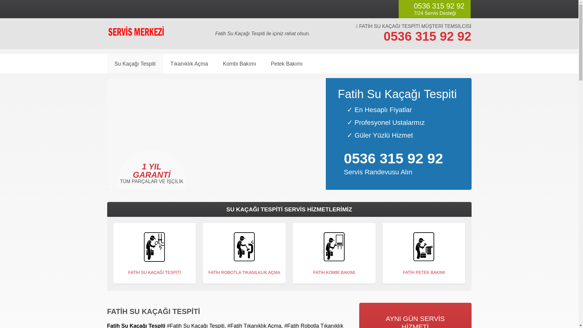 website screenshot of https://fatihsukacagitespiti.com.tr/