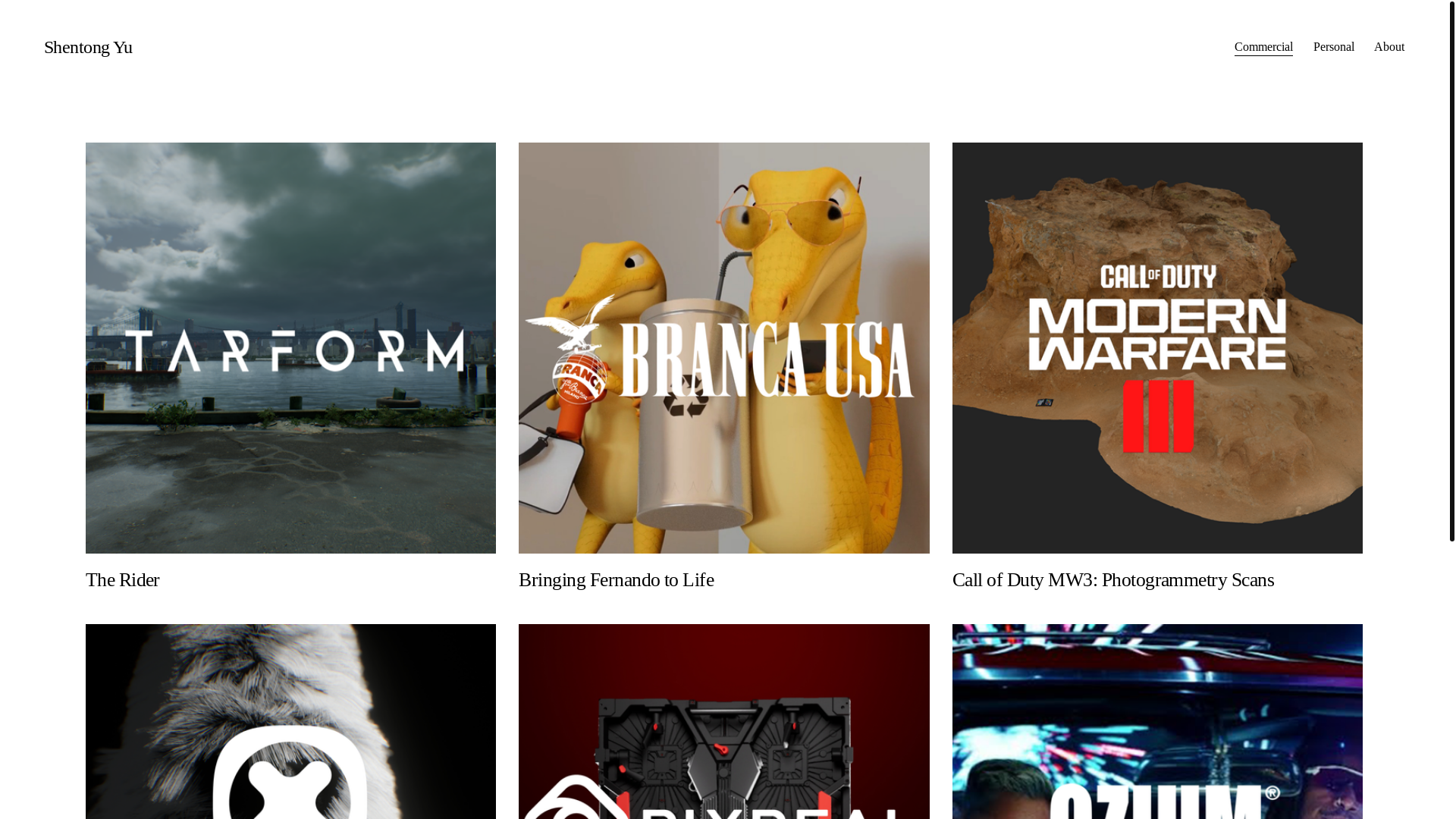website screenshot of https://shentongcreates.com/