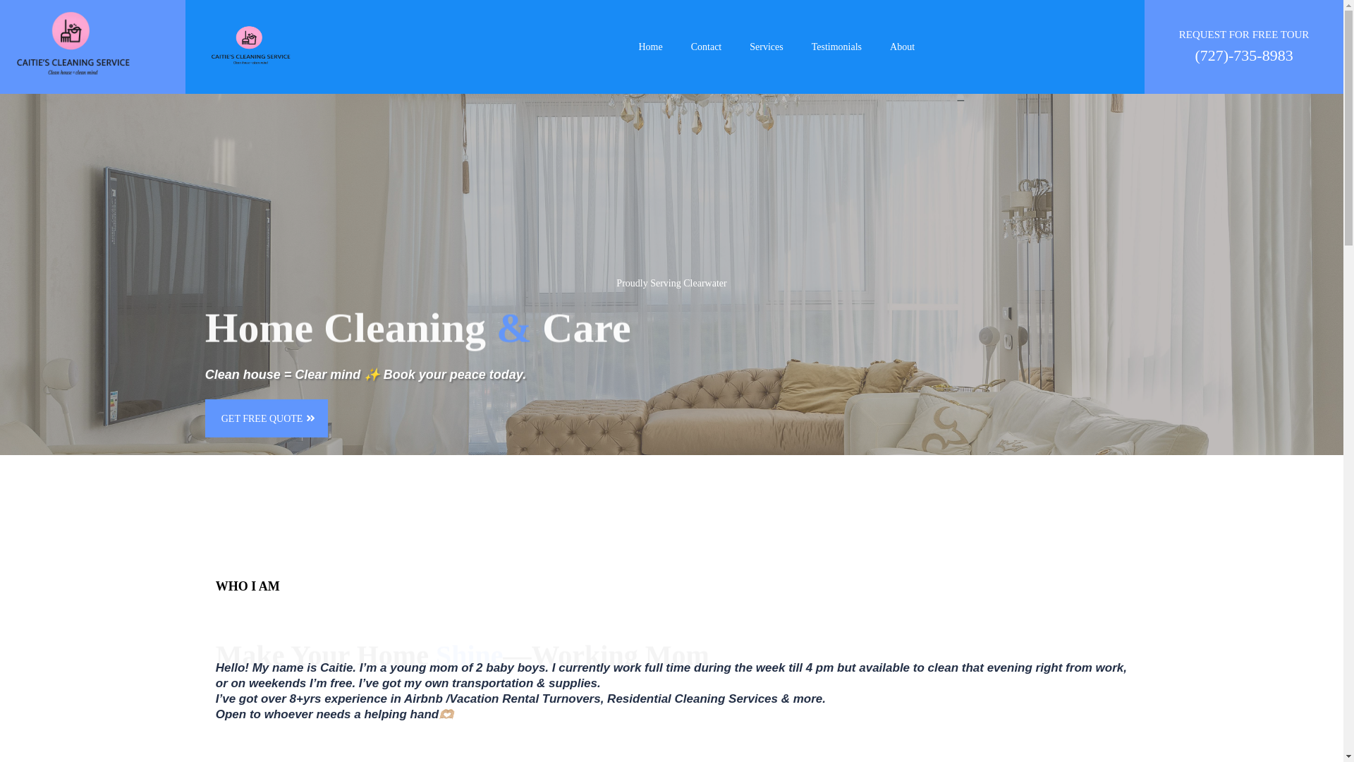 website screenshot of https://caitiescleaningservices.com/