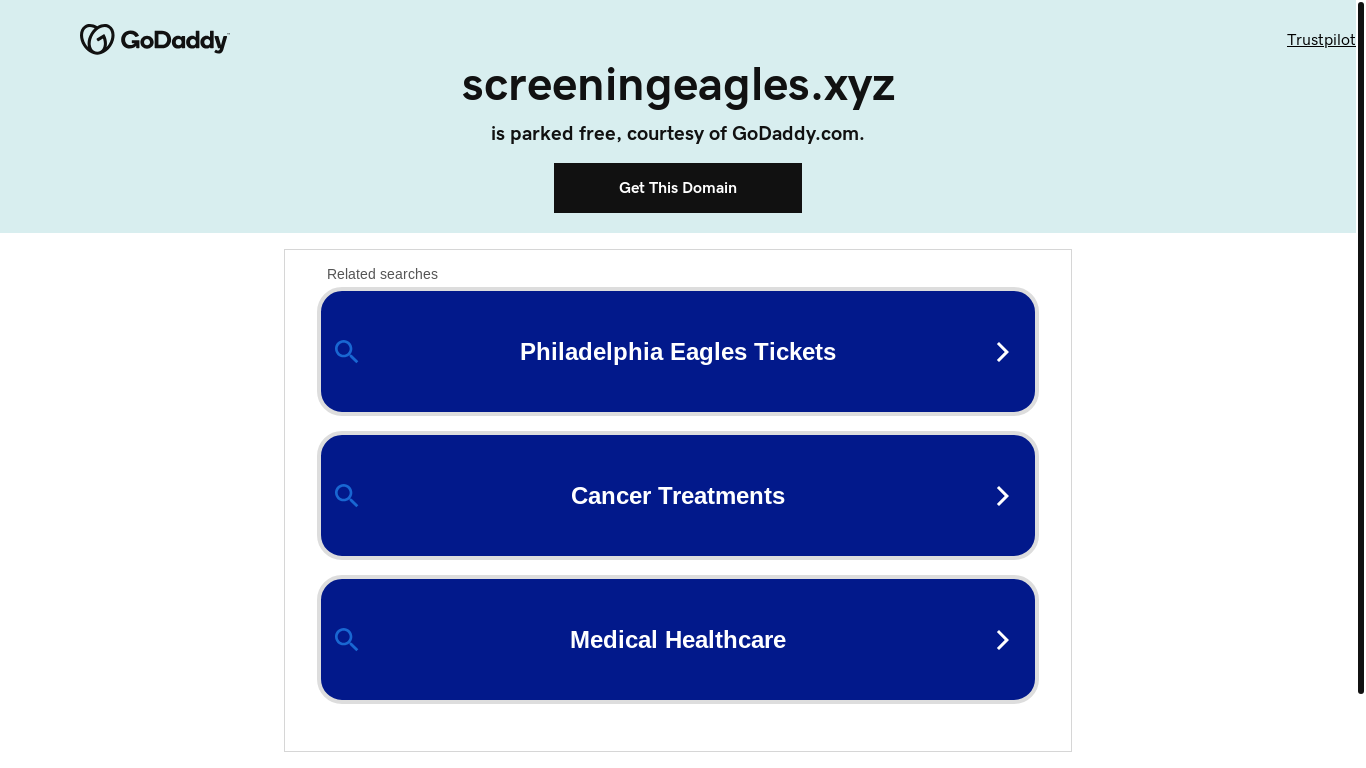 website screenshot of https://screeningeagles.xyz/