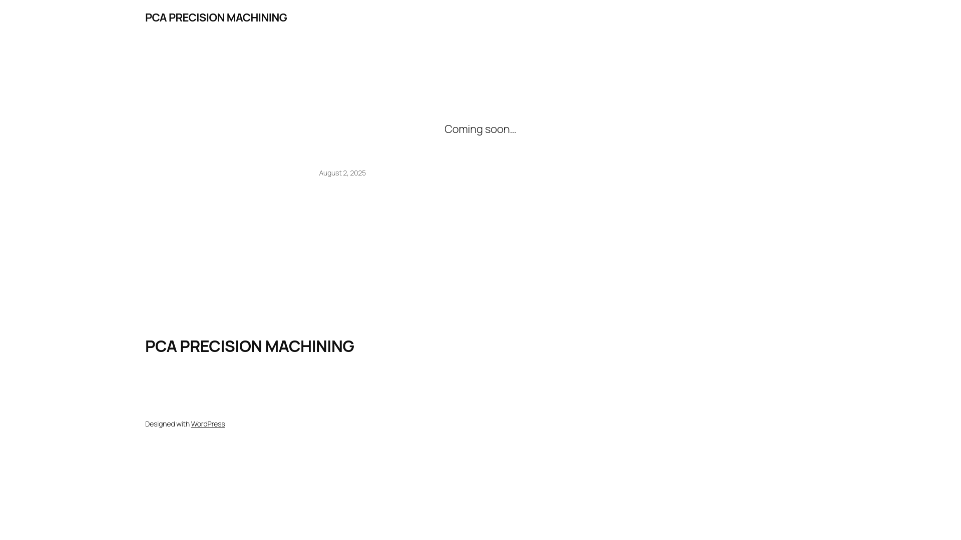website screenshot of https://pcaprecisionmachining.com/