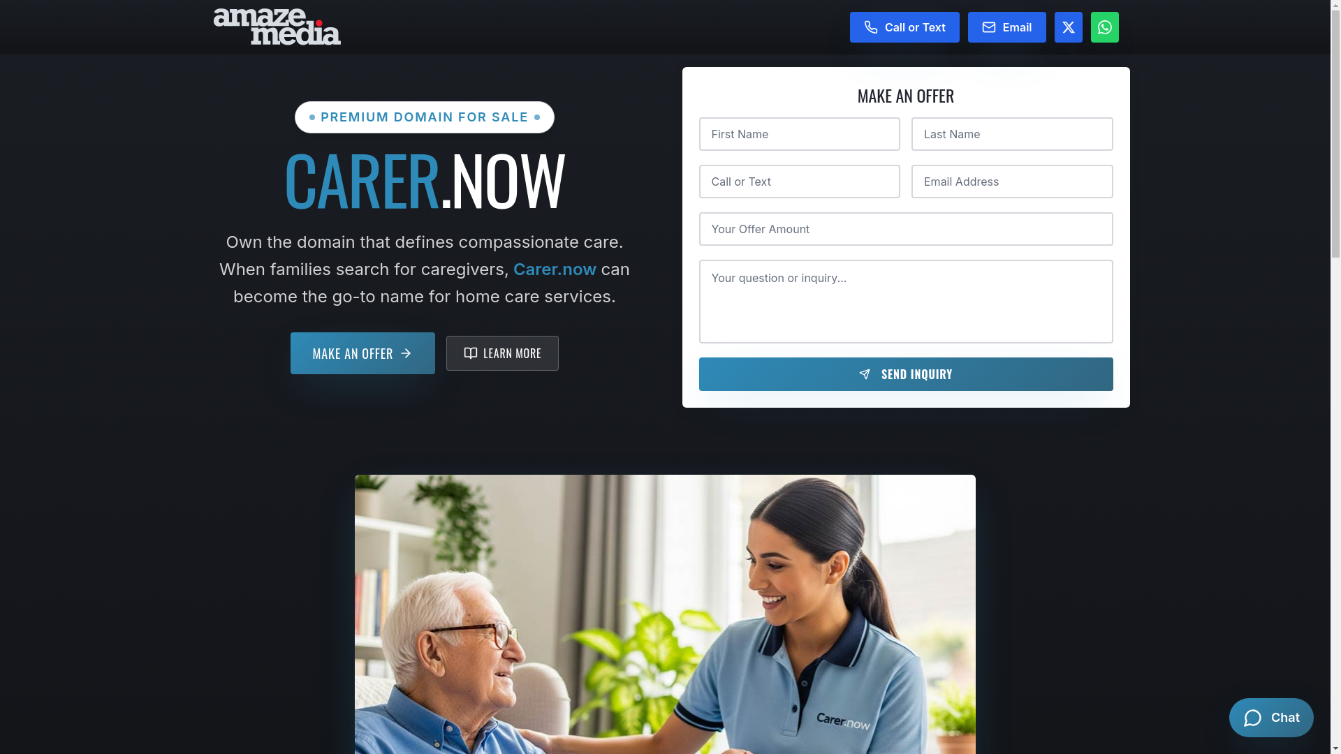 website screenshot of https://carer.now/