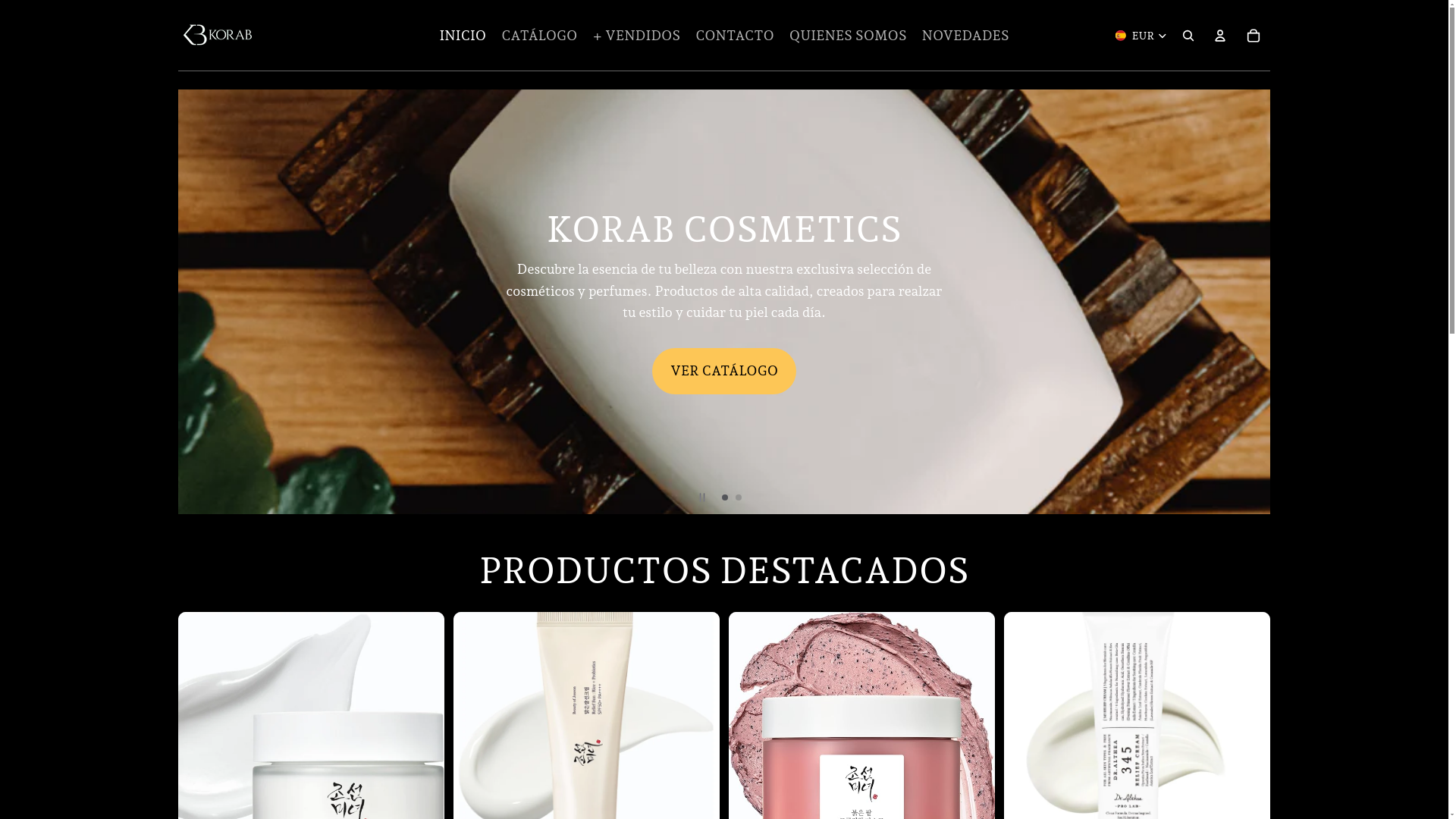 website screenshot of https://korab.es/