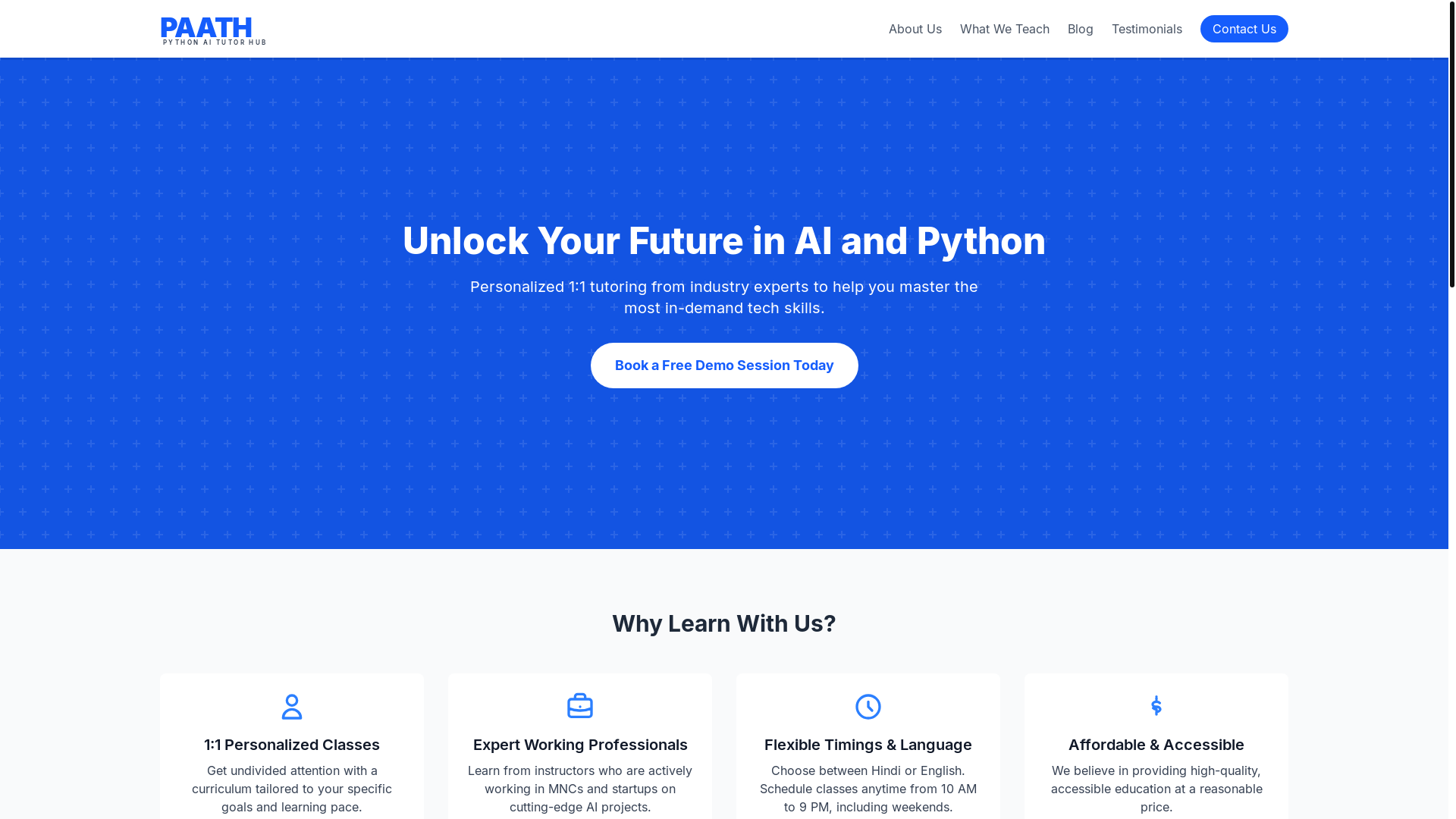 website screenshot of https://paath.pages.dev/
