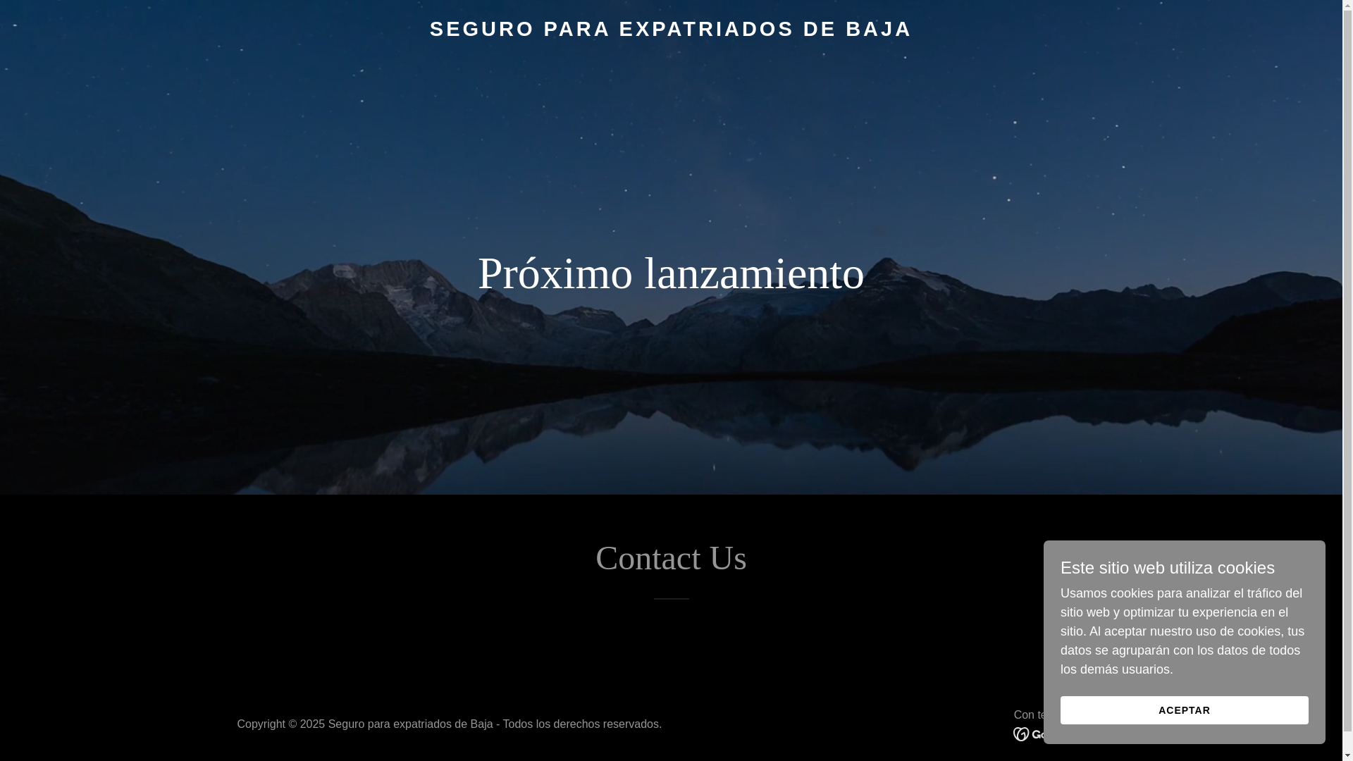 website screenshot of https://bajaexpatinsurance.com/