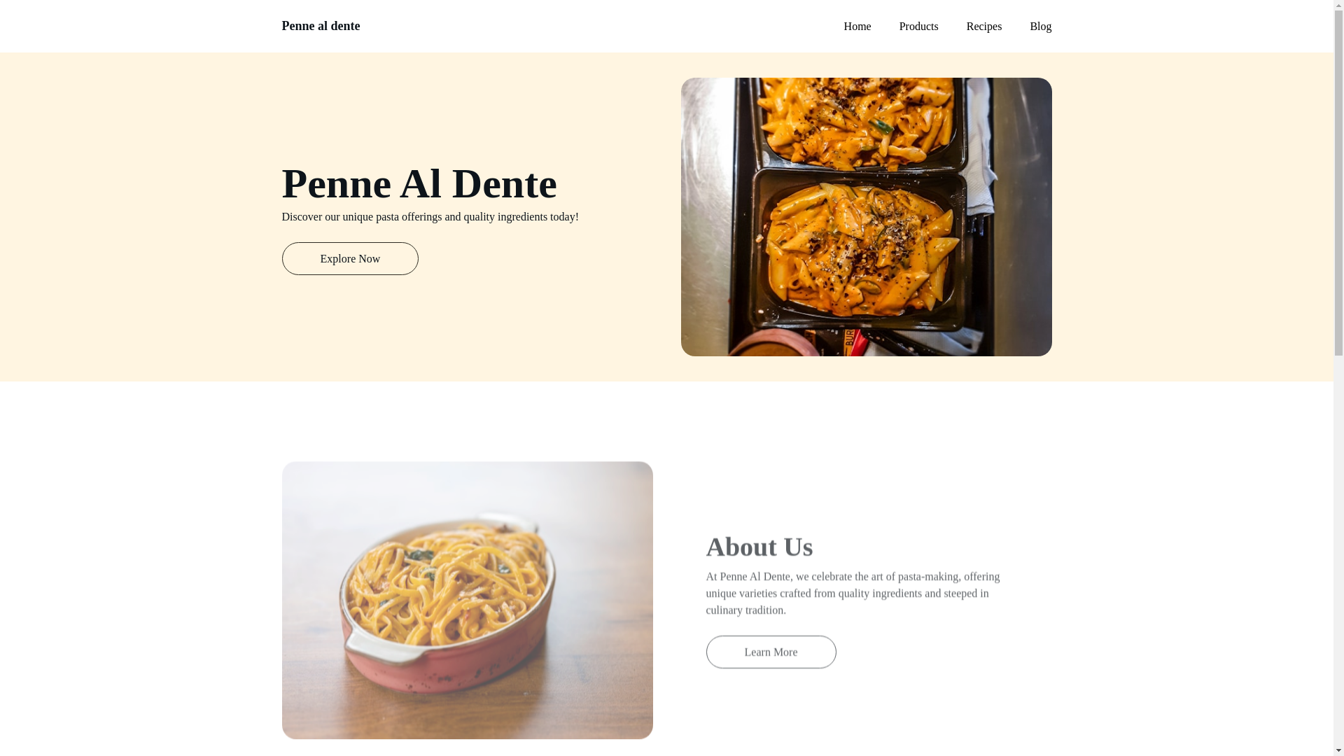 website screenshot of https://pennealdente.com/