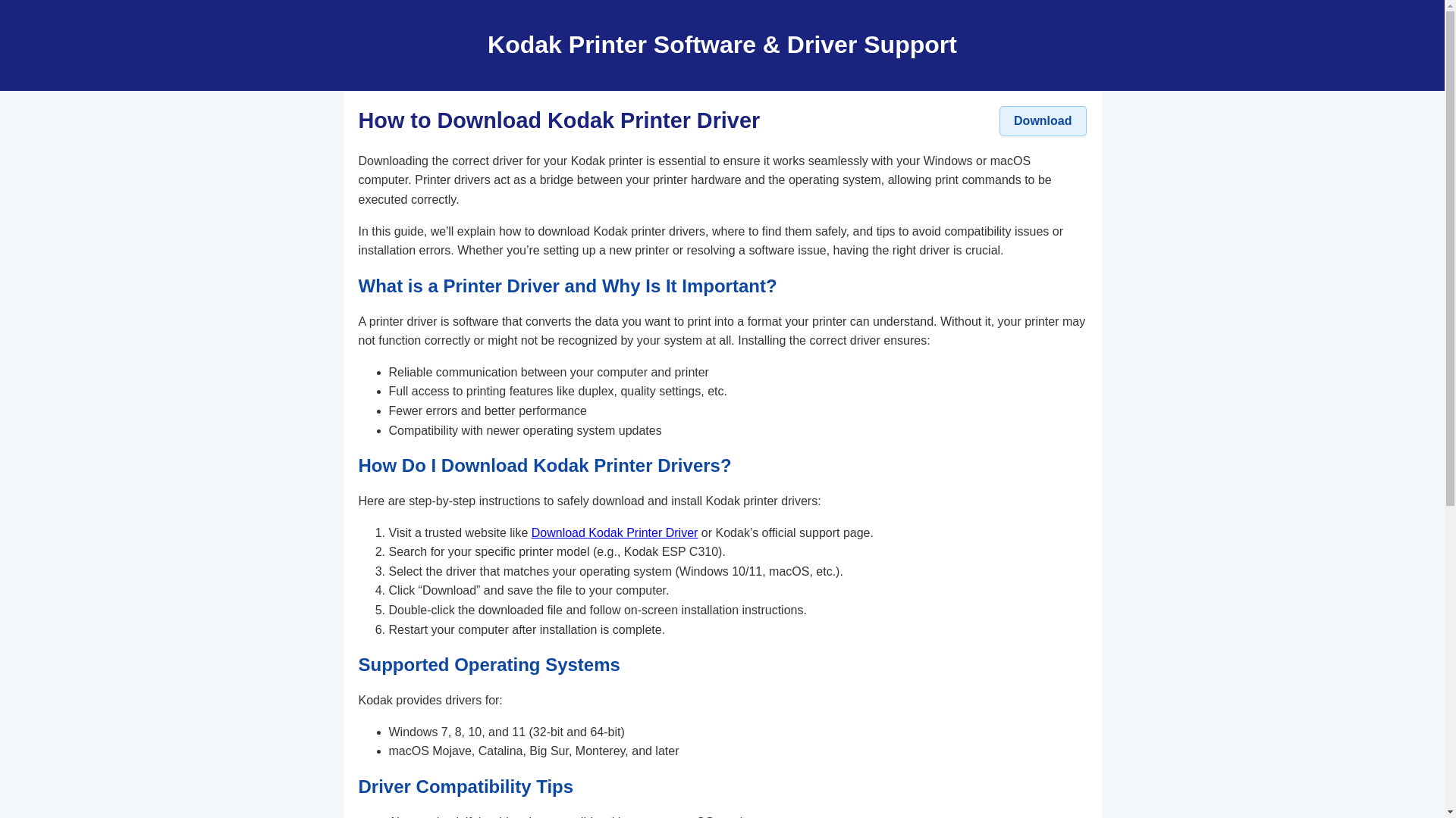 website screenshot of https://download-kodak-printer-driver.pages.dev/