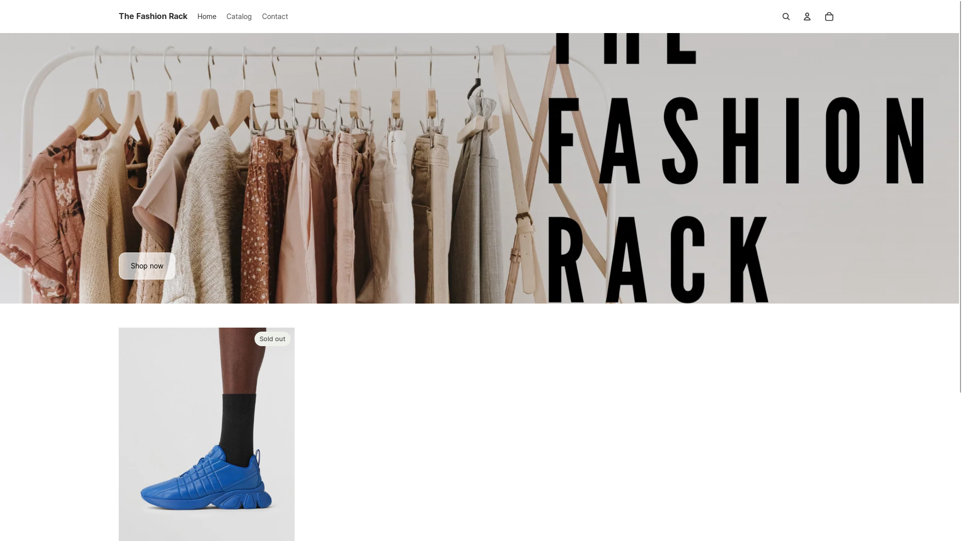 website screenshot of https://thefashionrack.store/