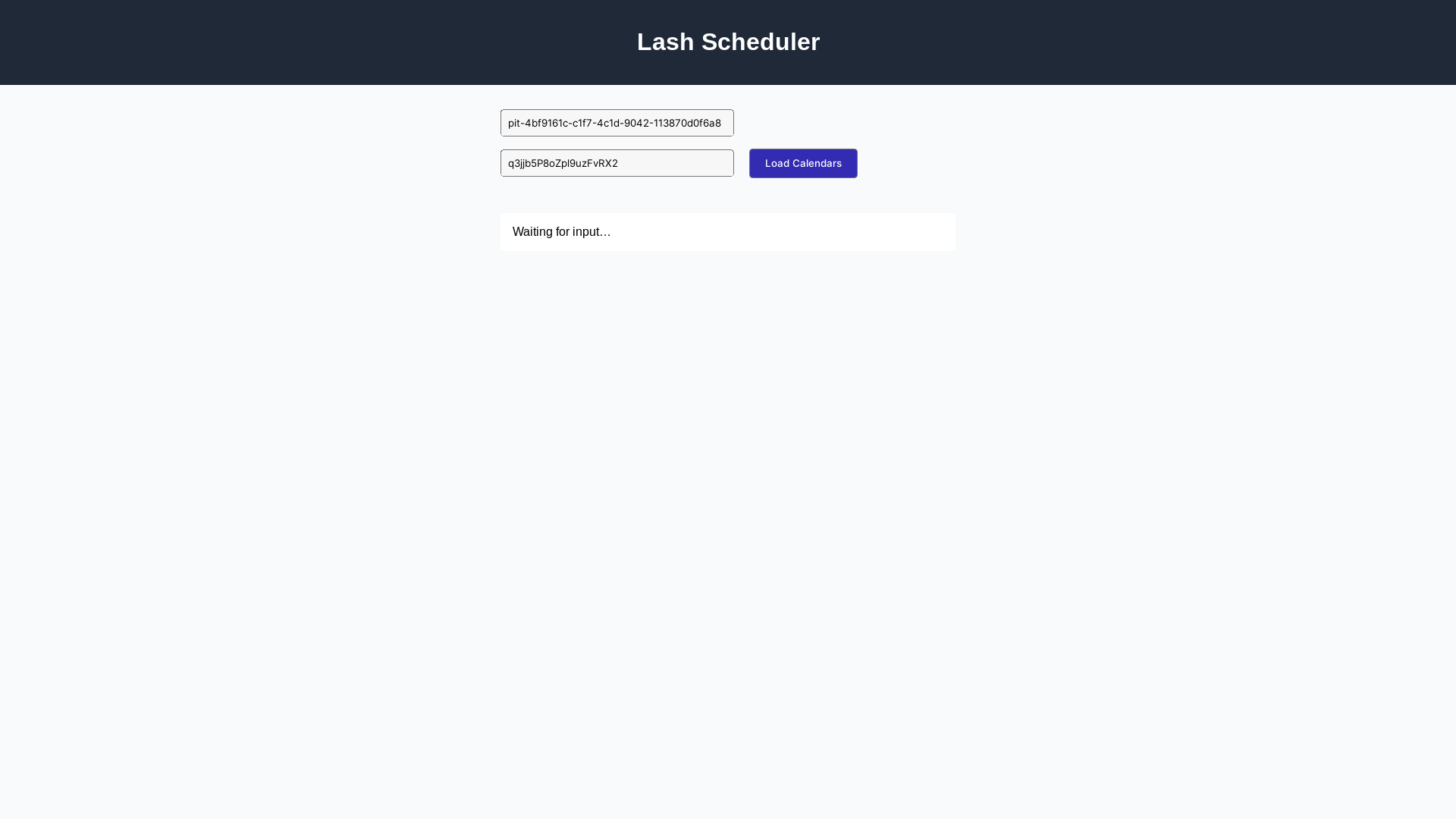 website screenshot of https://lash-scheduler-2.pages.dev/