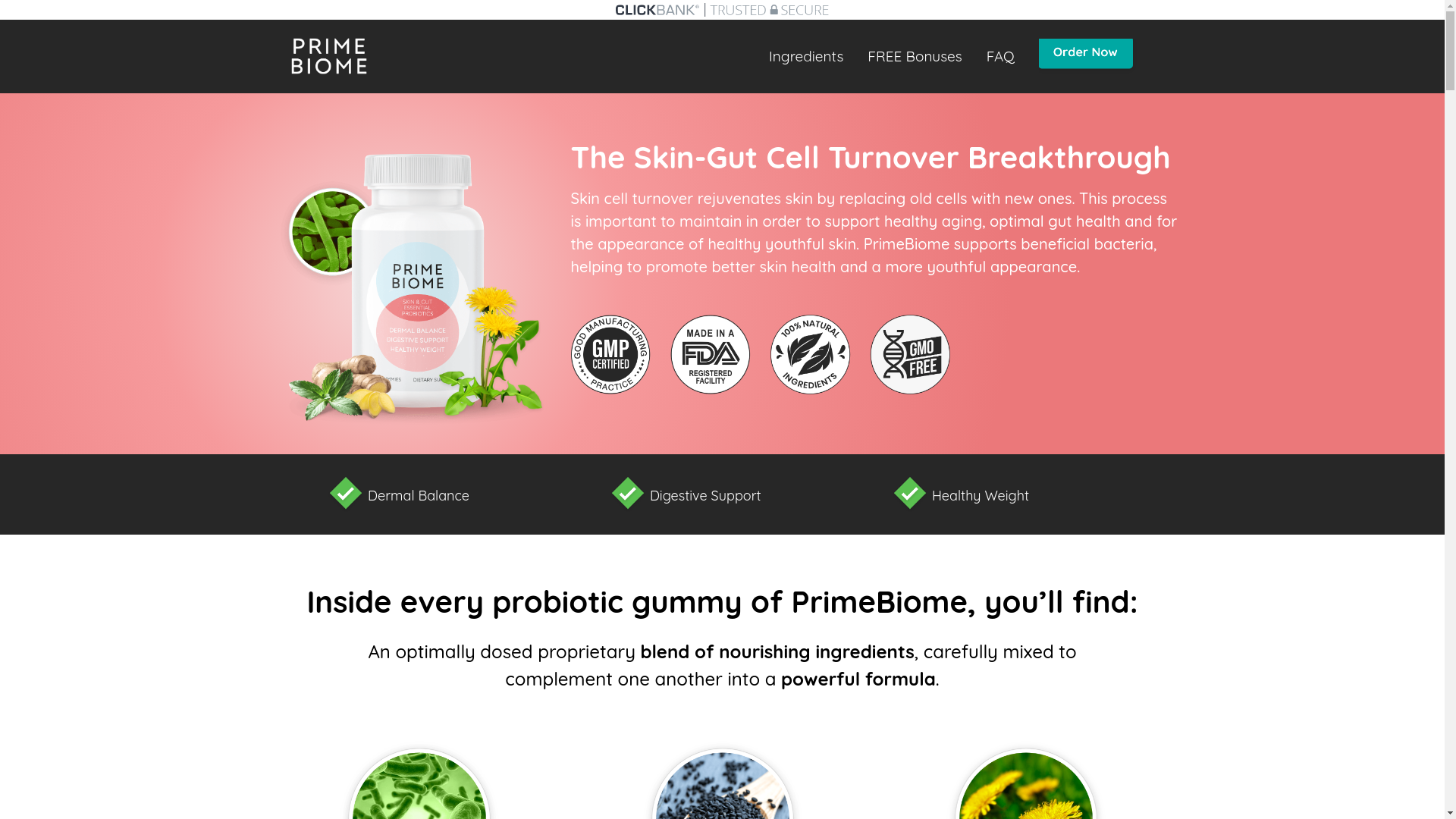 website screenshot of https://gettheprimebiome101.com/