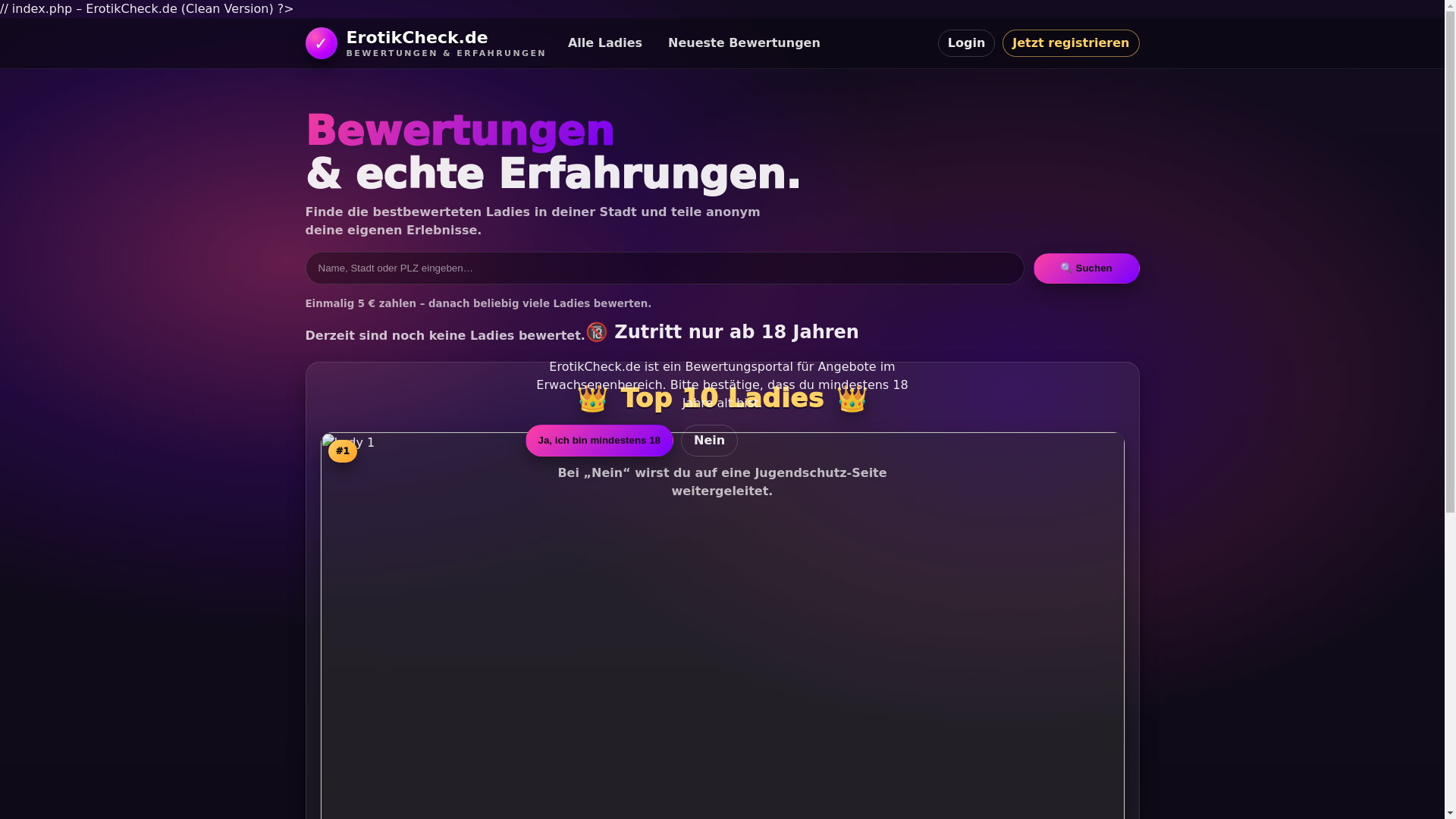 website screenshot of https://erotikcheck.de/
