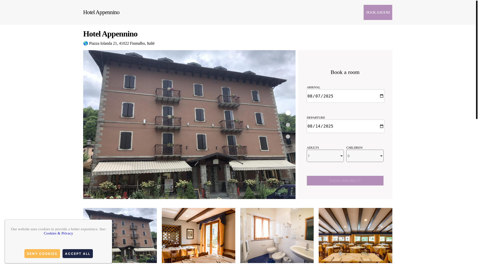 website screenshot of https://hotel-appennino.com.es/