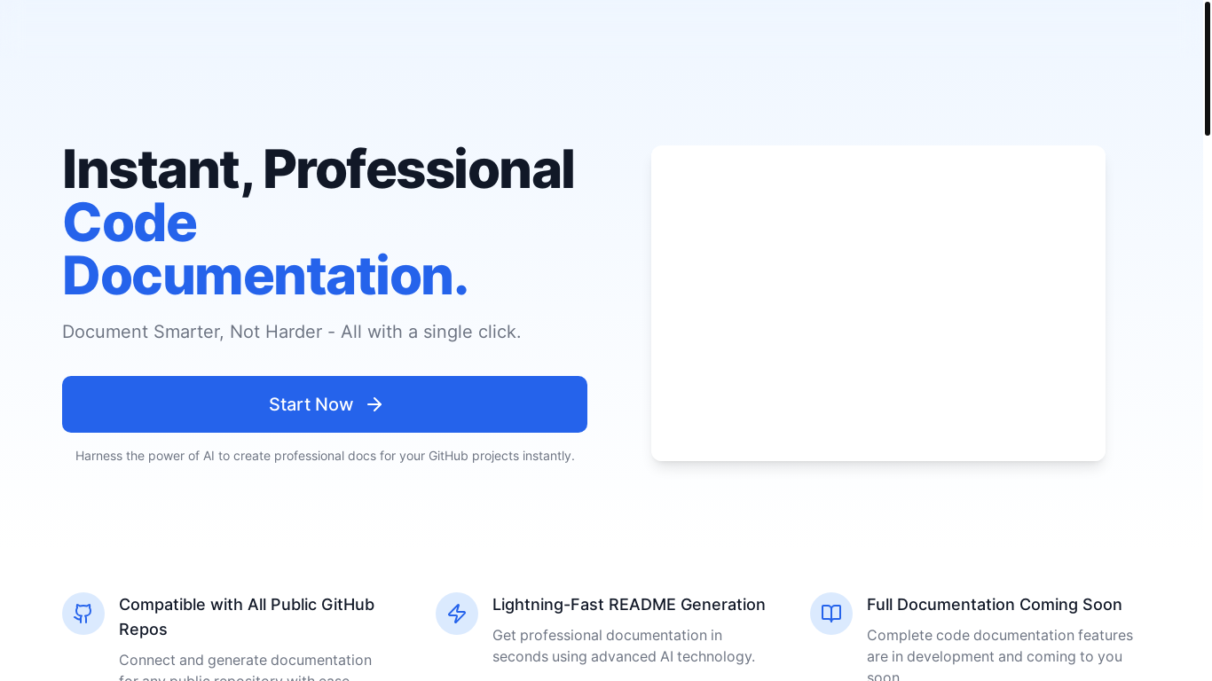 website screenshot of https://gitdocify.com/