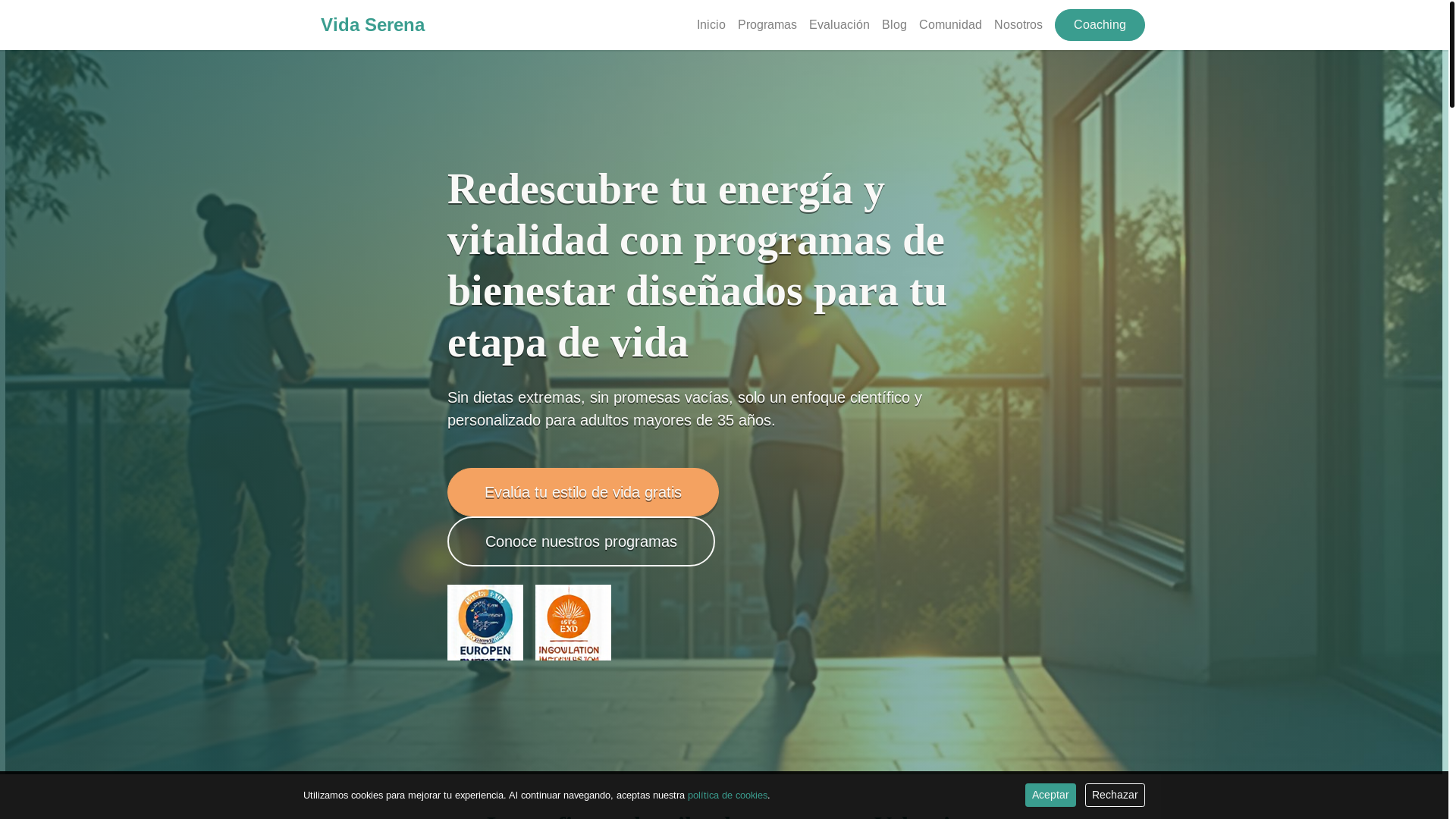 website screenshot of https://vidaserenaa.info/