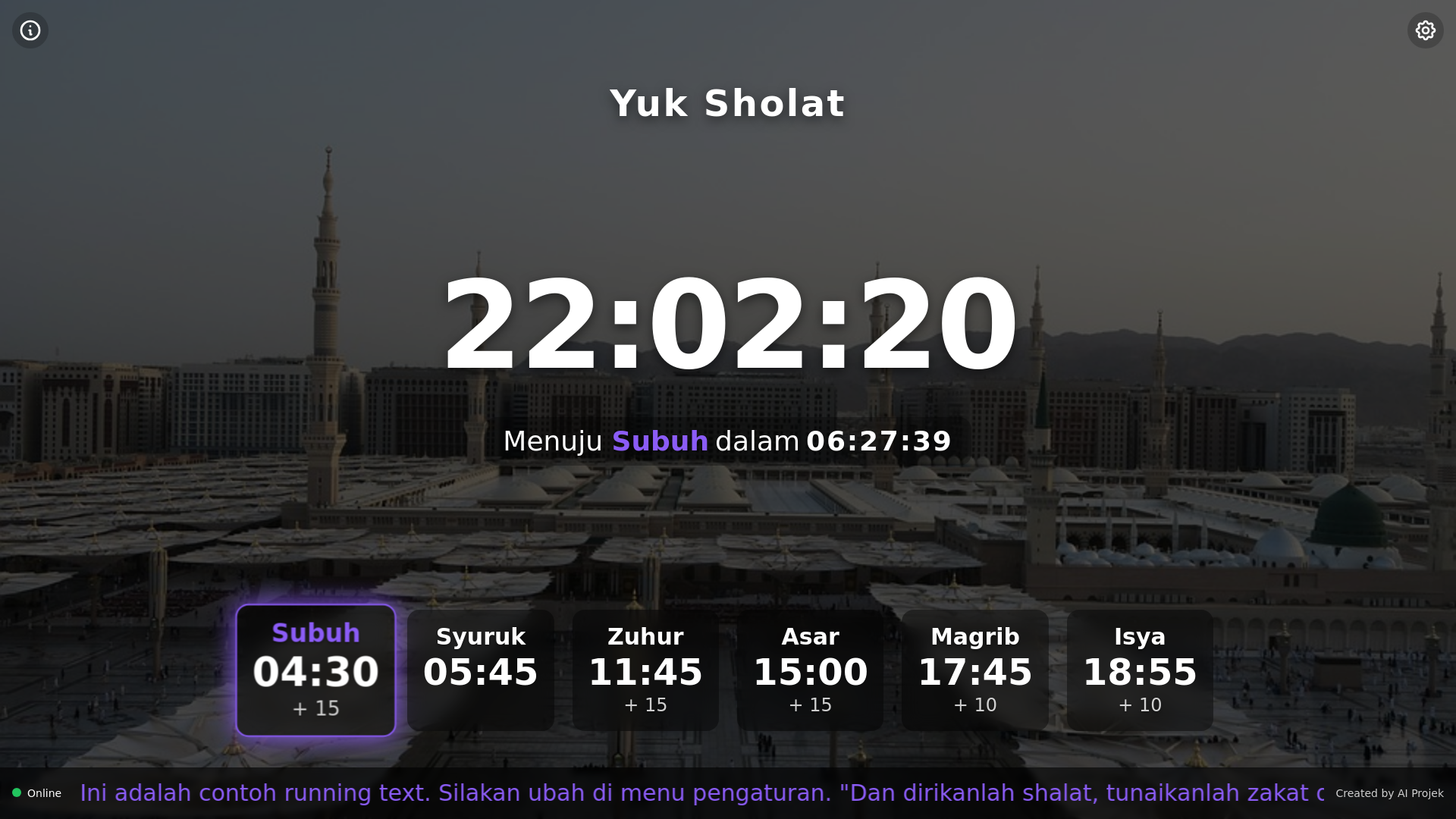 website screenshot of https://yuksholat.pages.dev/