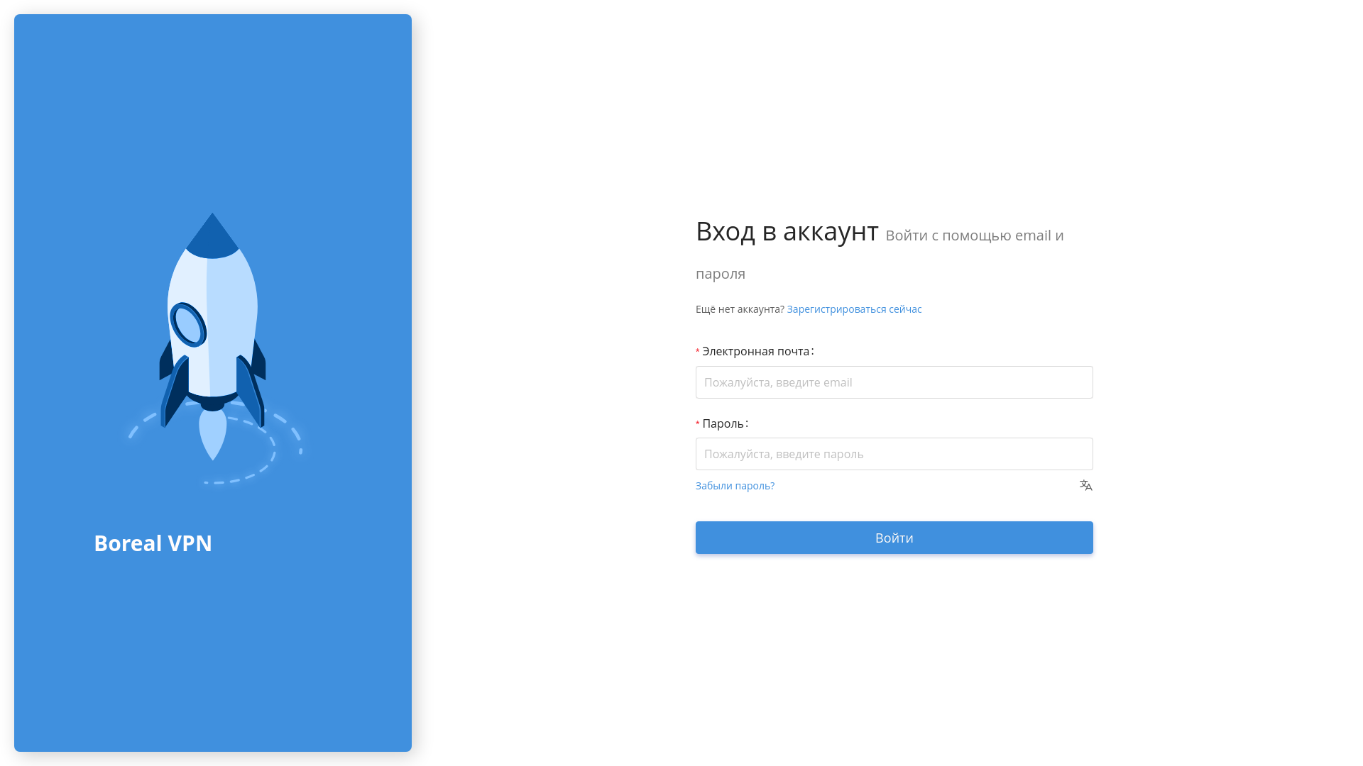 website screenshot of https://borealvpn.com/