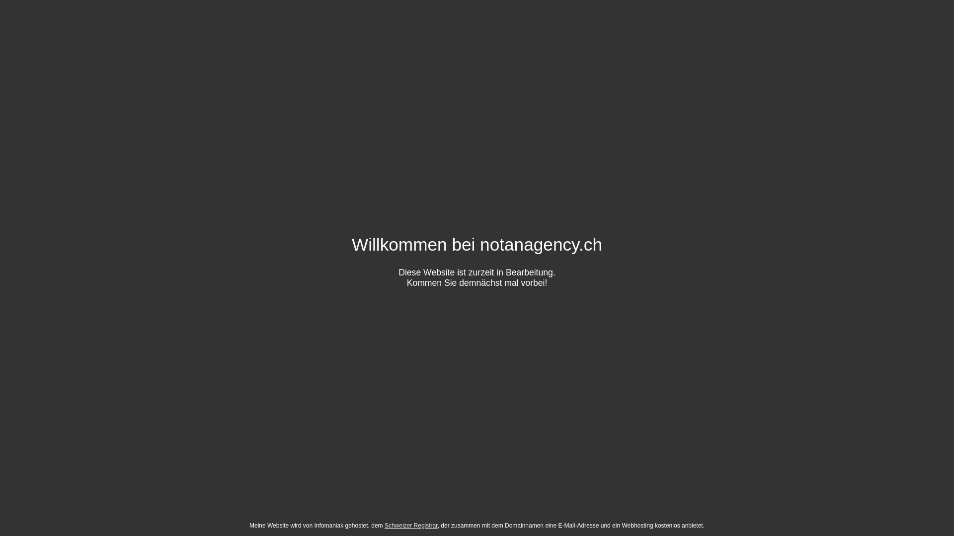 website screenshot of https://notanagency.ch/