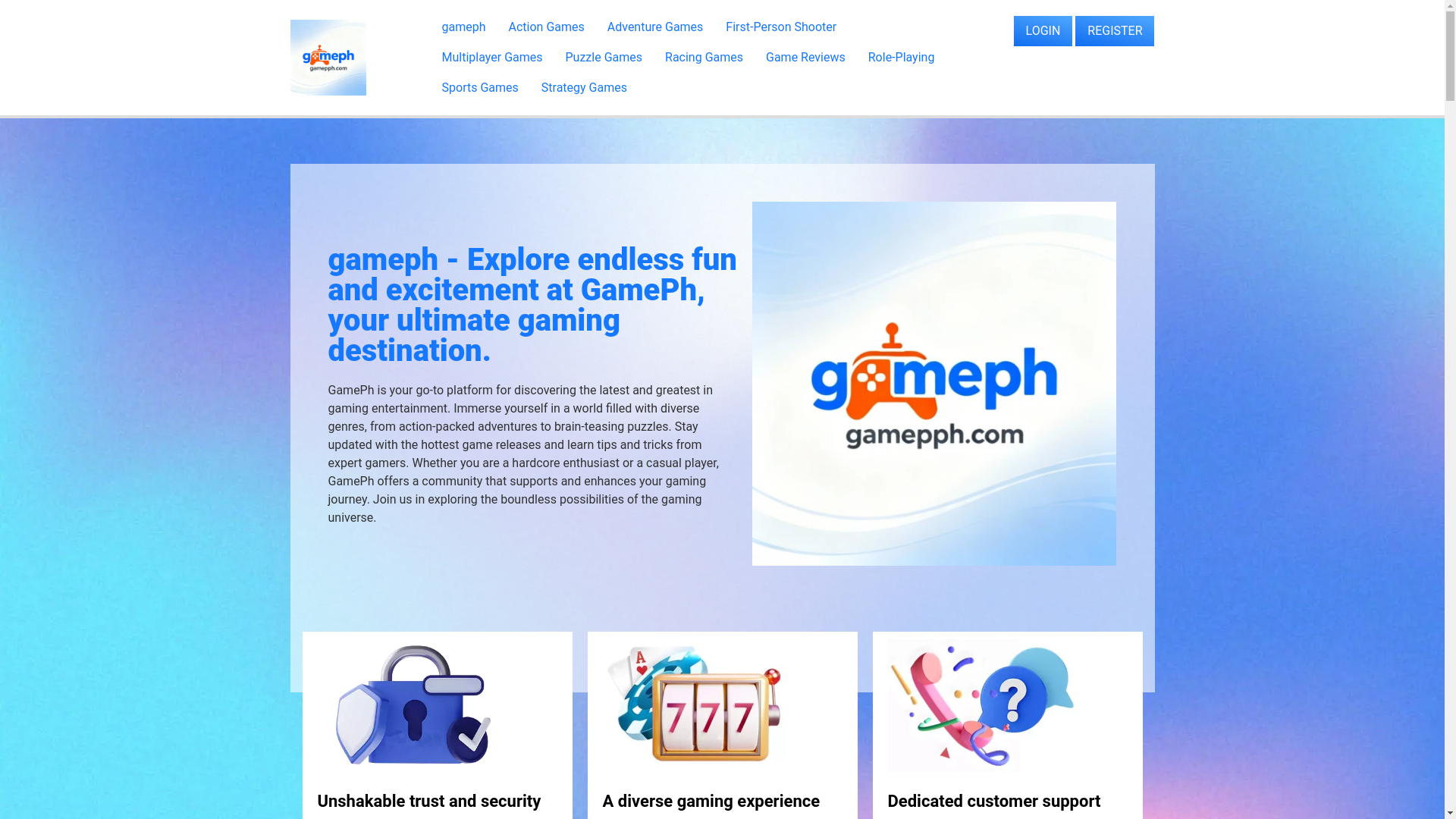 website screenshot of https://gamephph.com/