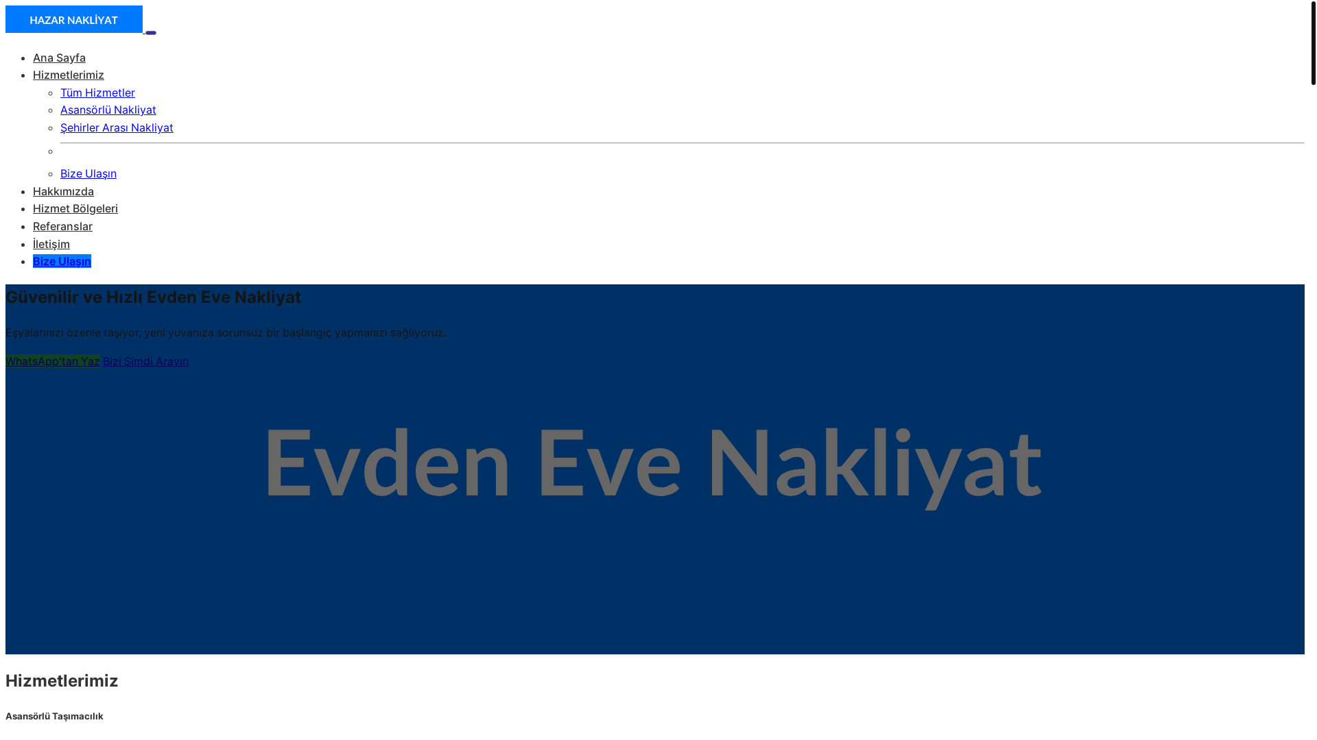 website screenshot of https://hazar-nakliyat.com.tr/