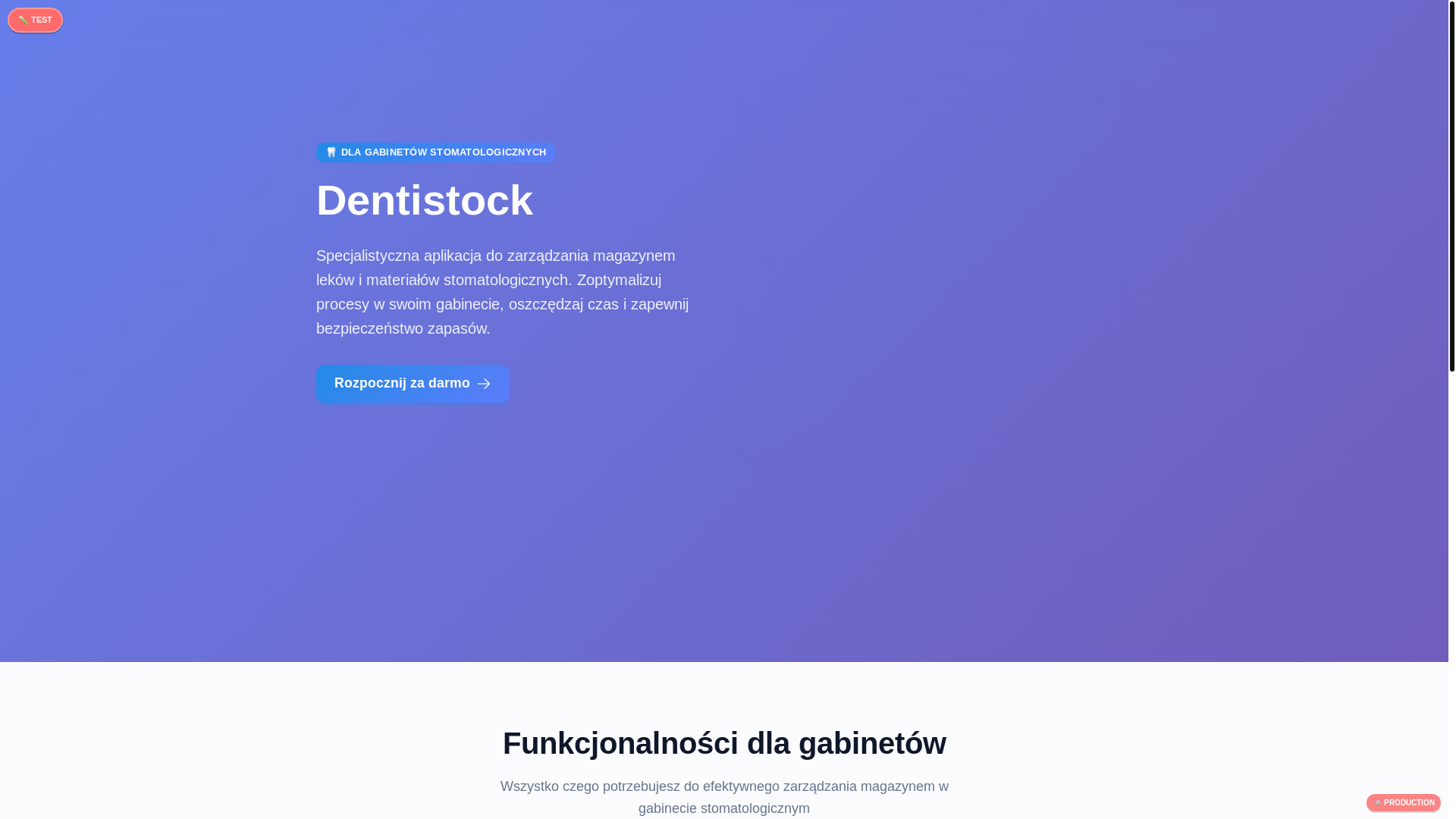 website screenshot of https://dentistock.pl/