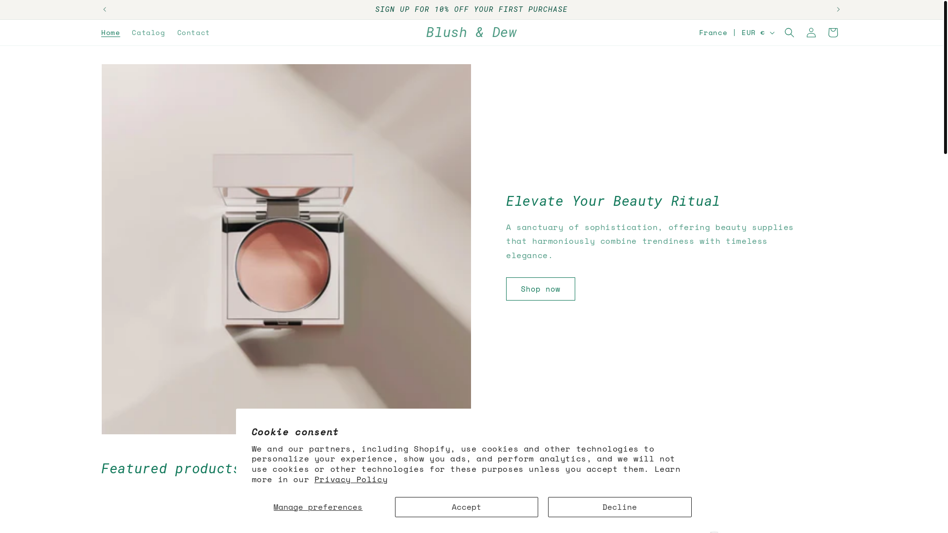 website screenshot of https://nestbloomhome.com/