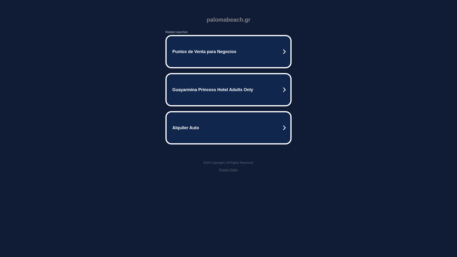 website screenshot of https://palomabeach.gr/