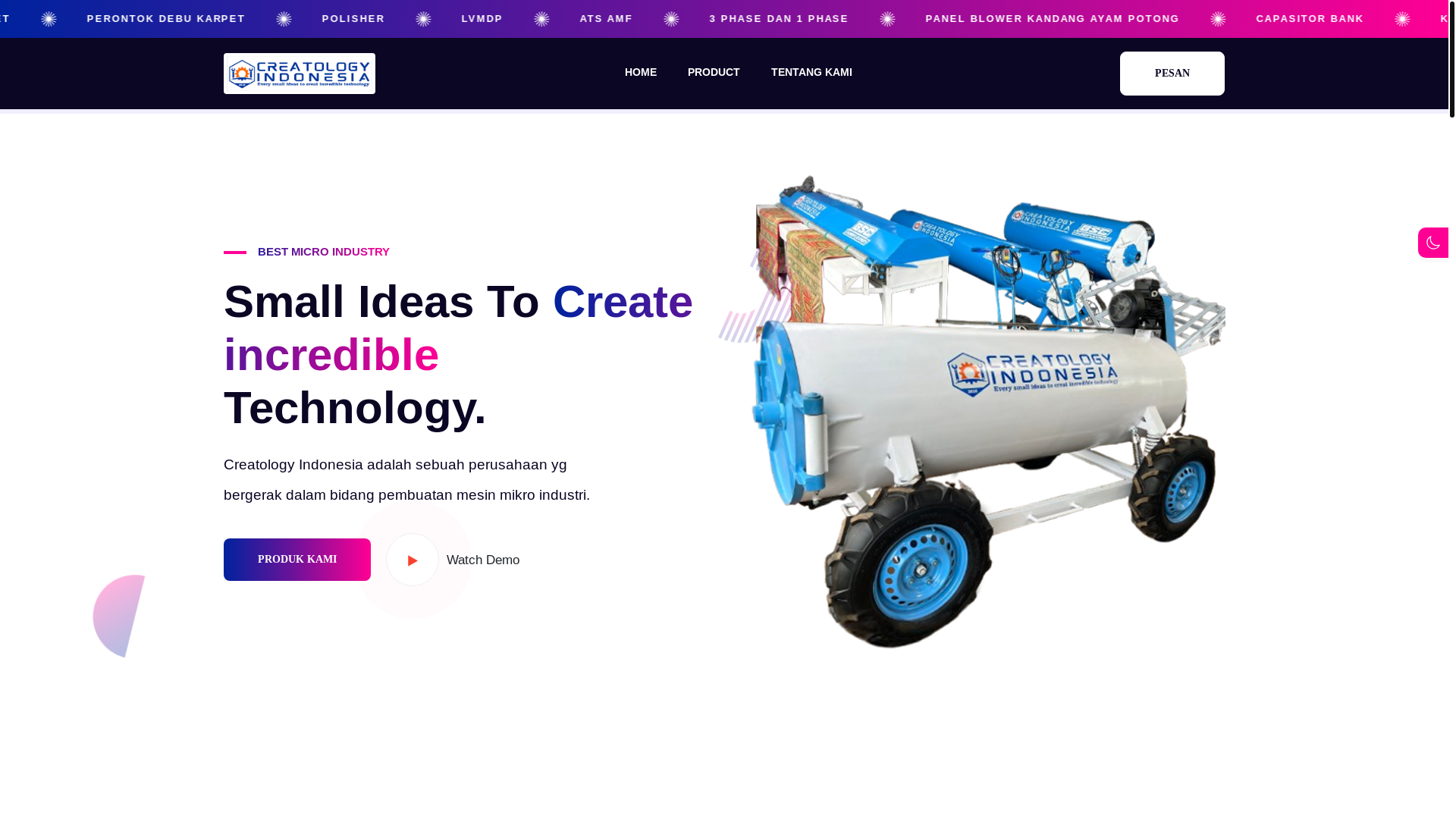 website screenshot of https://creatologyindonesia.com/