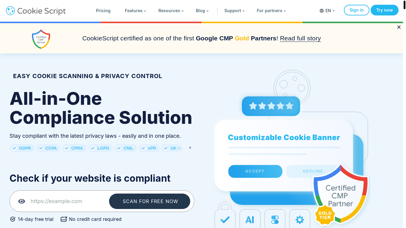 website screenshot of https://cookie-script.com