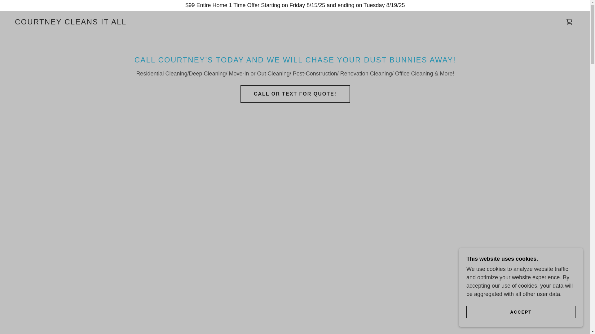 website screenshot of https://courtneycleansitall.pro/