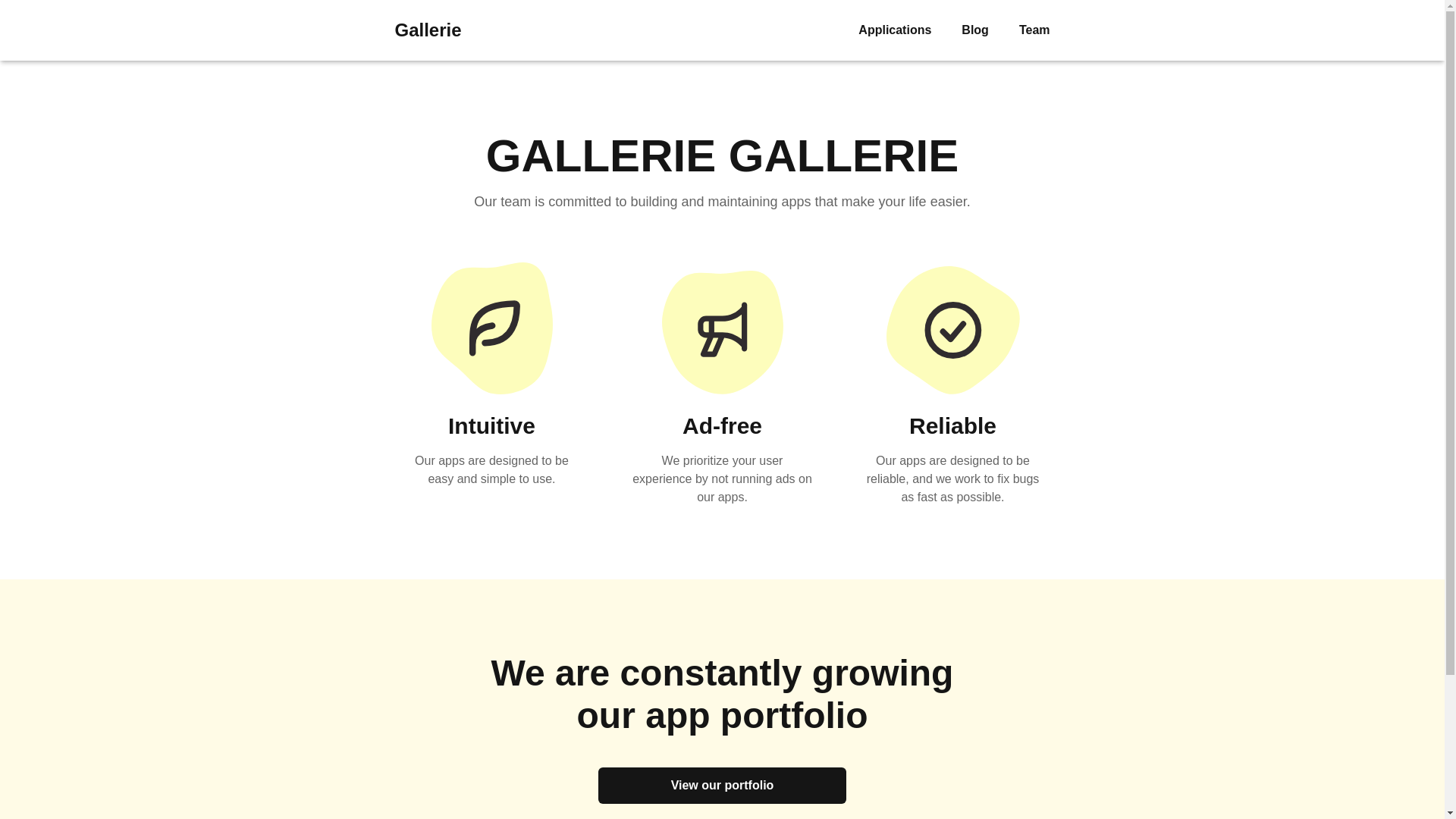 website screenshot of https://gallerie-website.pages.dev/