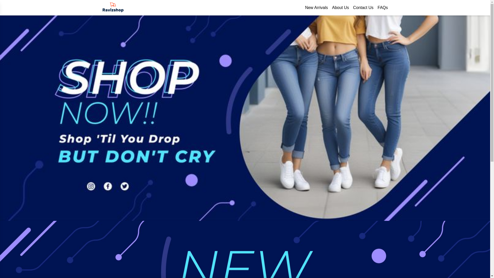website screenshot of https://ravizshop.com/