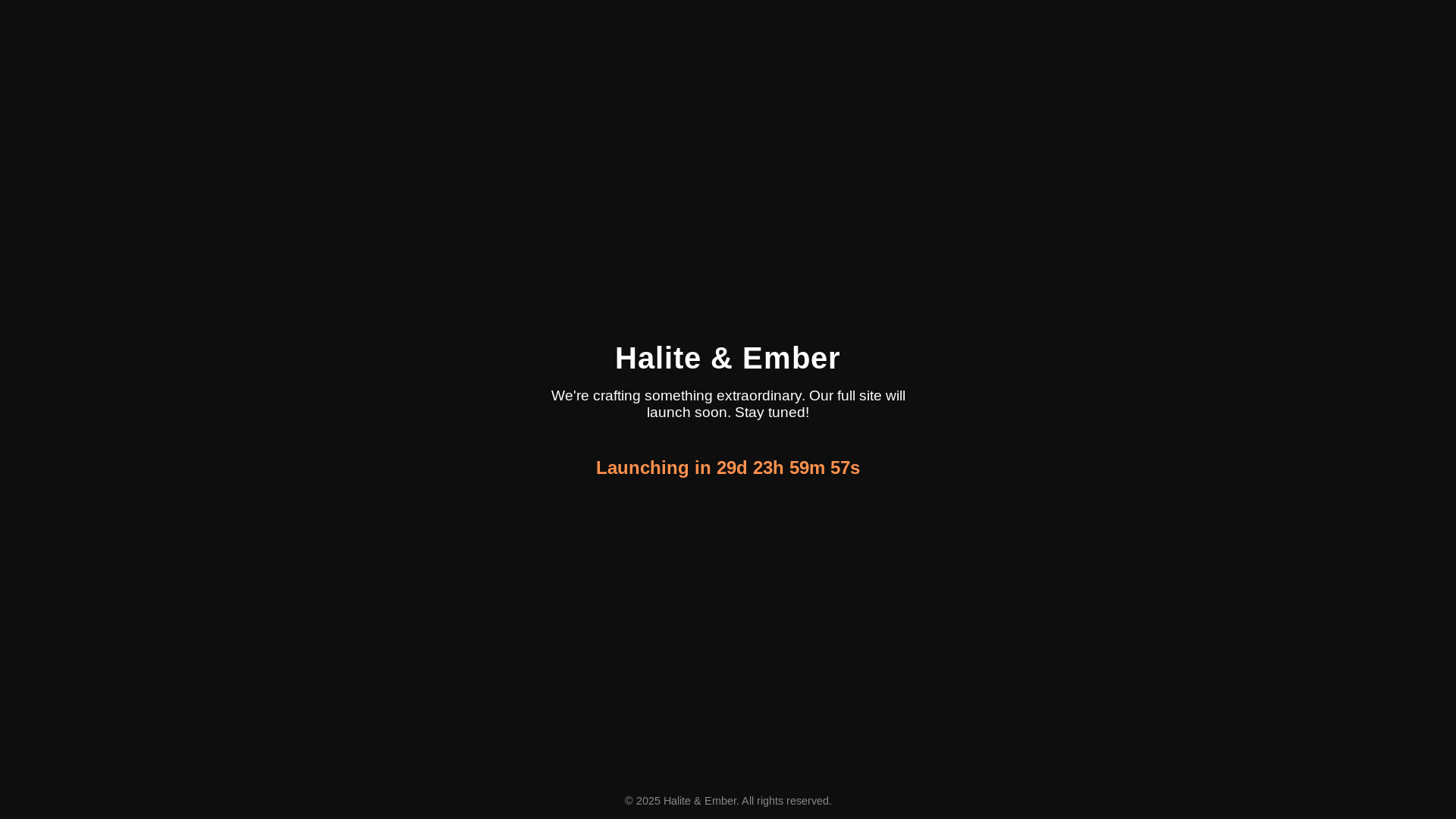 website screenshot of https://haliteandember.co.uk/