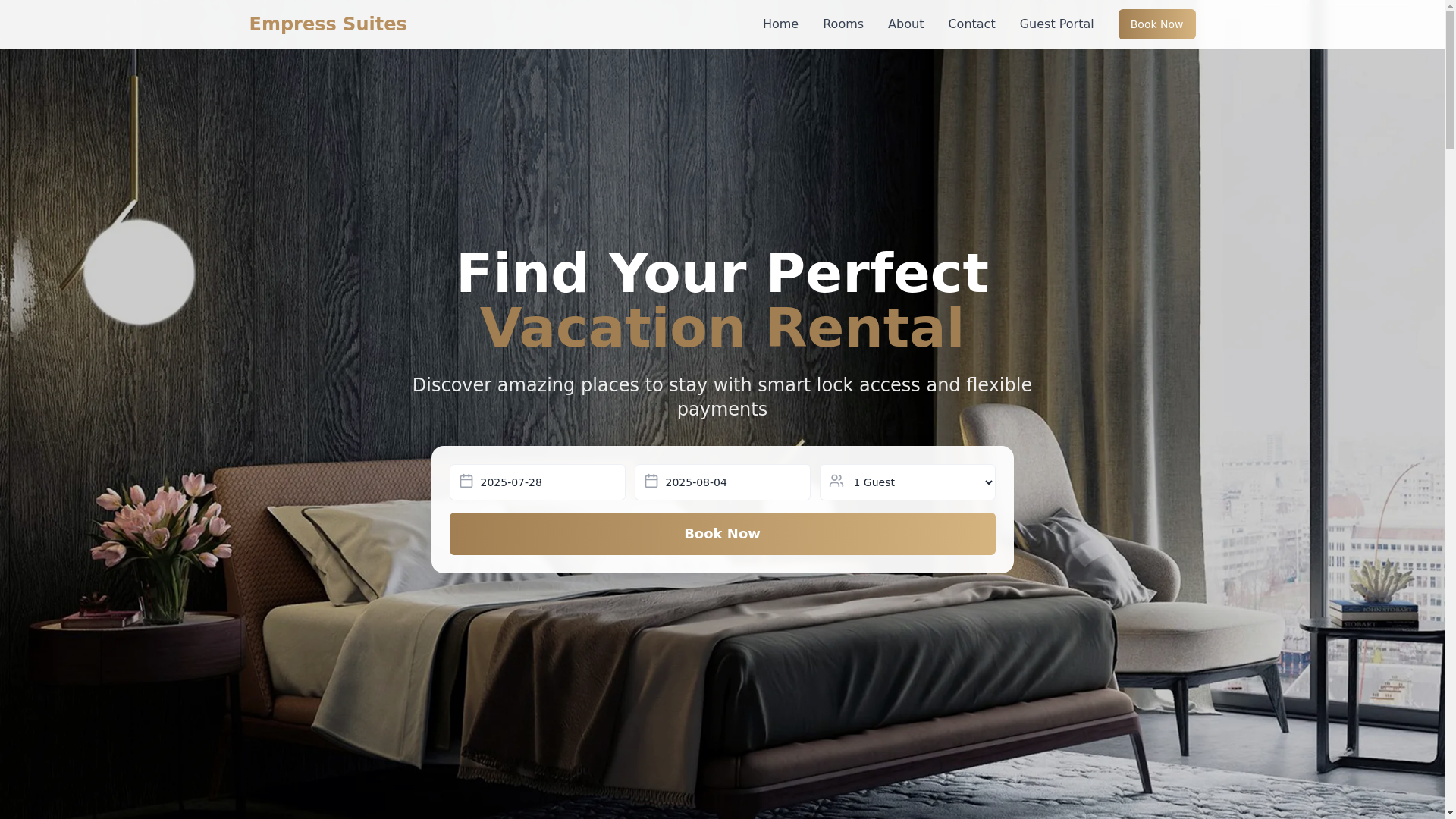 website screenshot of https://empressrooms.uk/