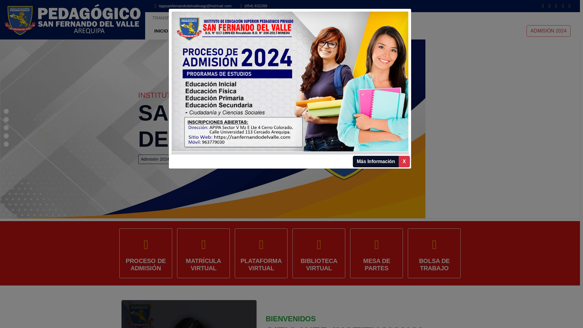 website screenshot of https://sanfernandodelvalle.edu.pe/