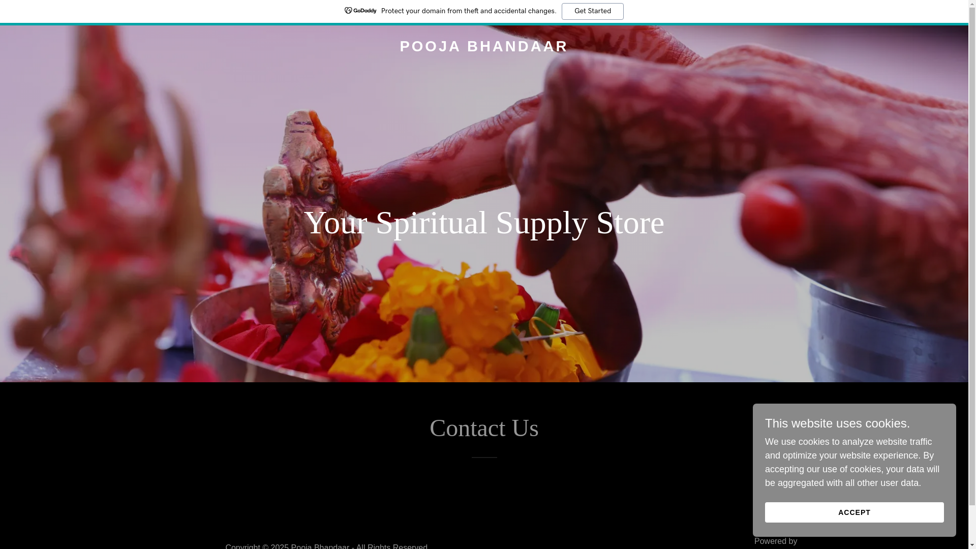 website screenshot of https://poojabhandaar.com/