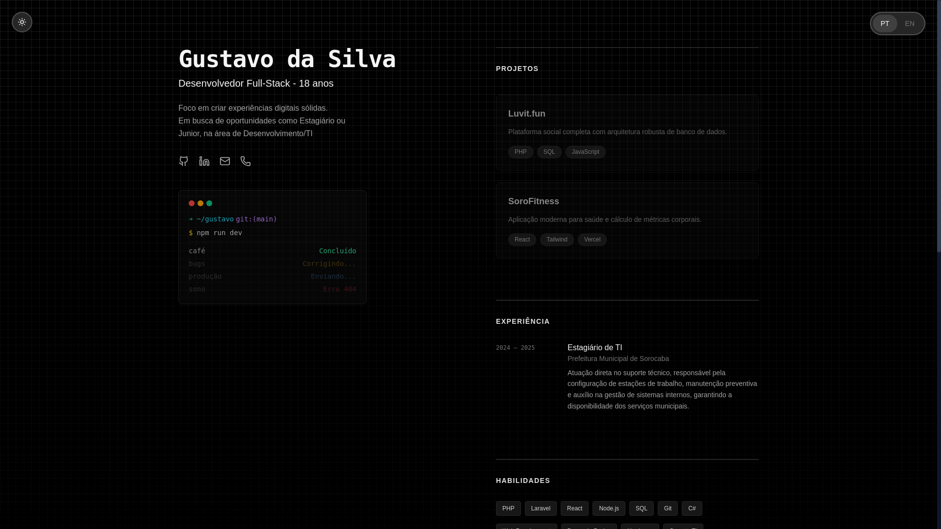 website screenshot of https://gustahxn.space/