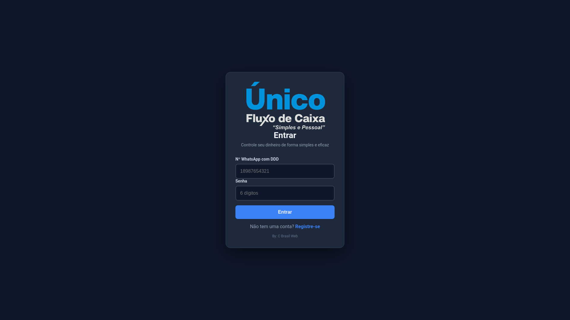 website screenshot of https://unicofluxodecaixa.com.br/