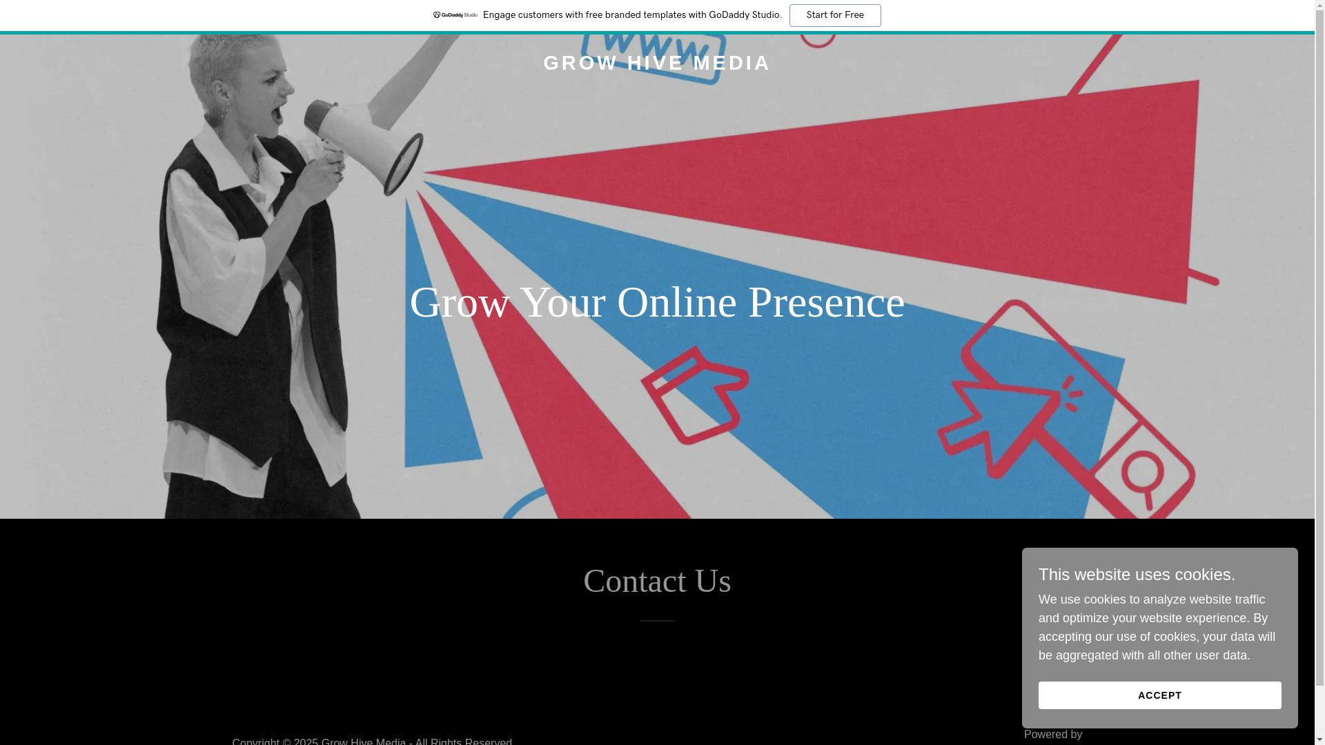 website screenshot of https://growhivemedia.com/