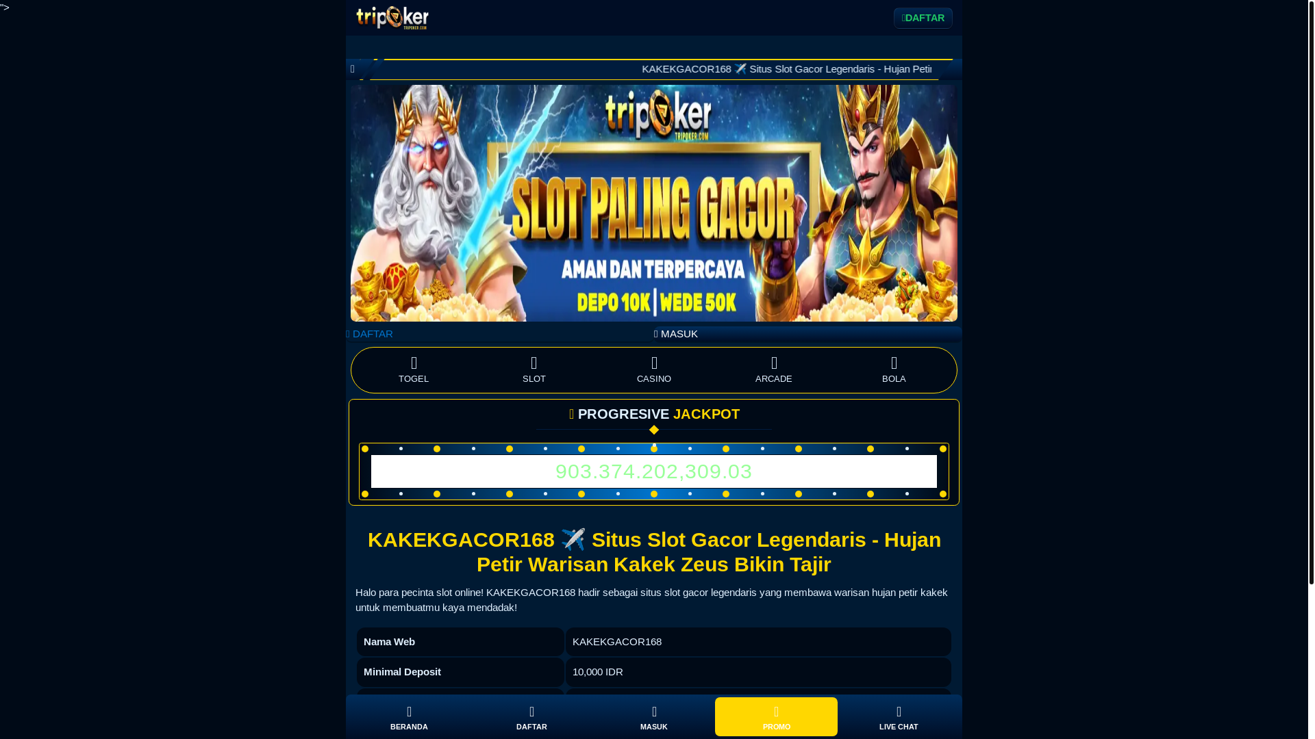 website screenshot of https://kakekgacor168-resmi.pages.dev/