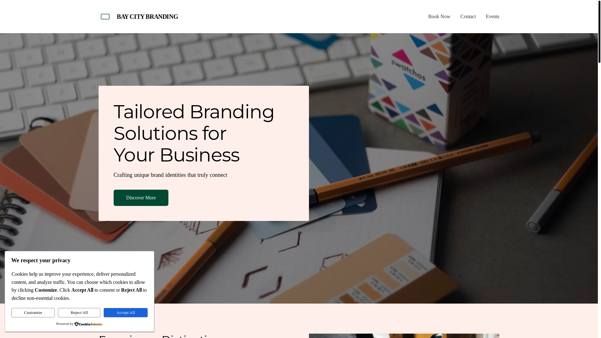 website screenshot of https://baycitybranding.com/