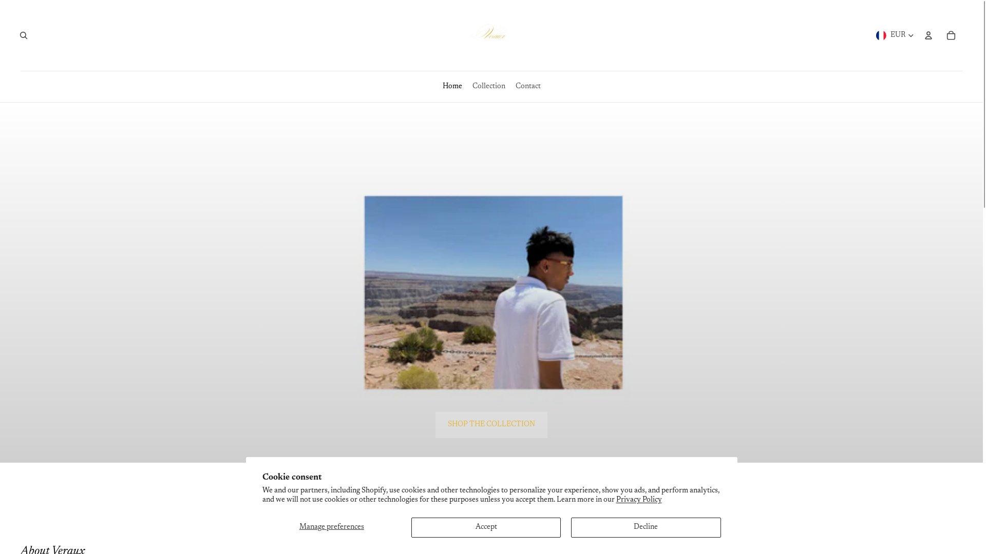 website screenshot of https://veraux.ca/