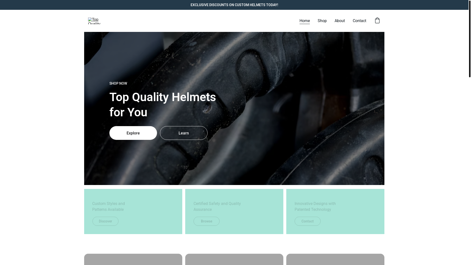 website screenshot of https://topqualityhelmet.com/