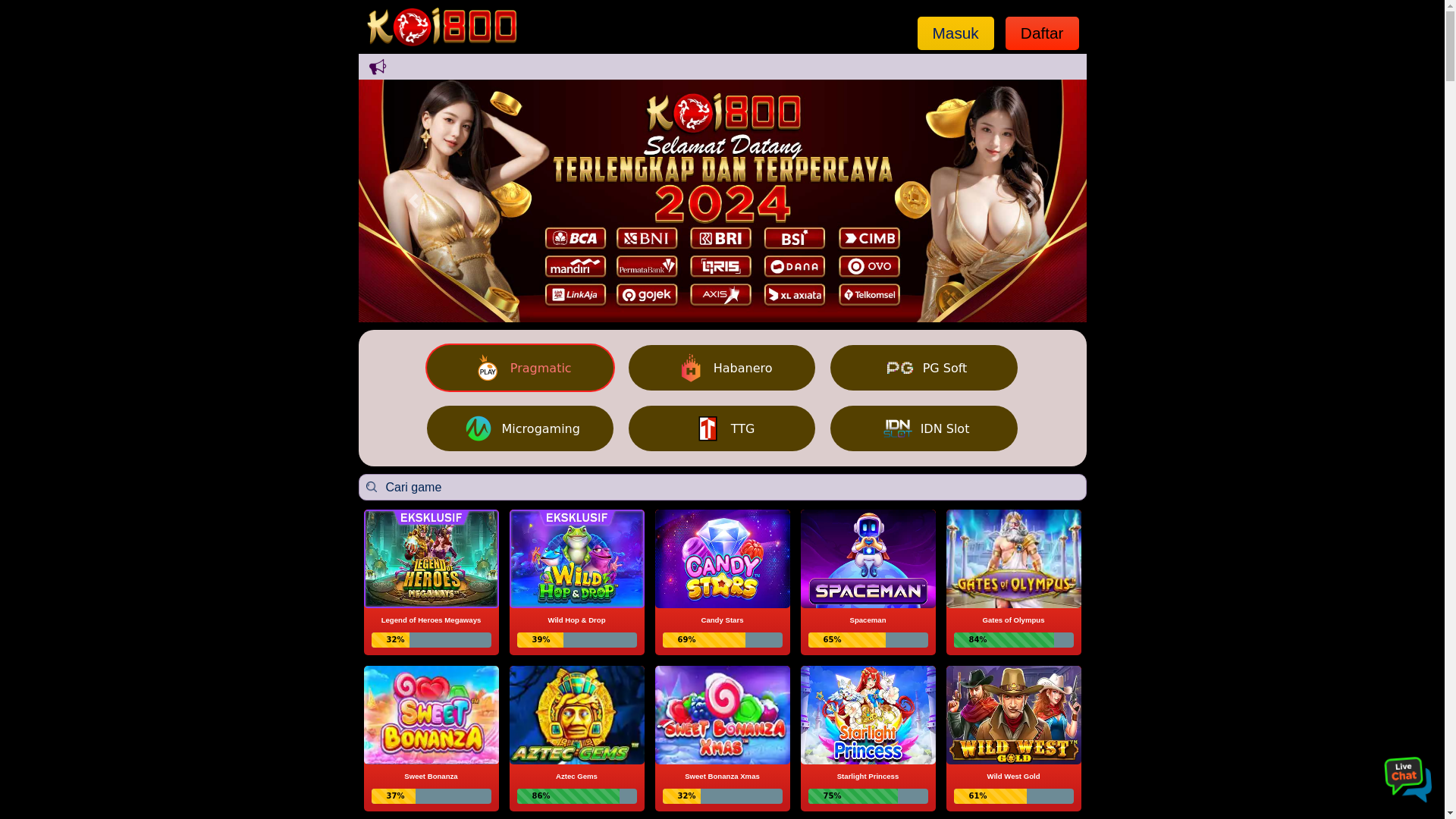 website screenshot of https://rtpkoi800.lol/